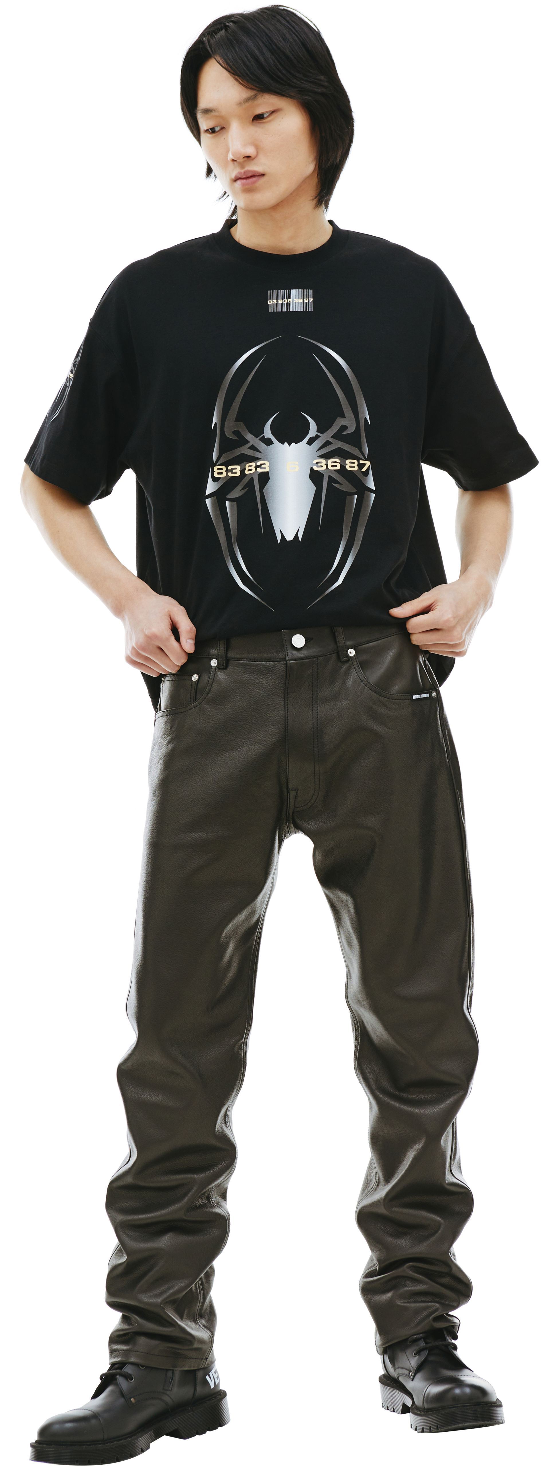 VTMNTS Прямые кожаные брюки