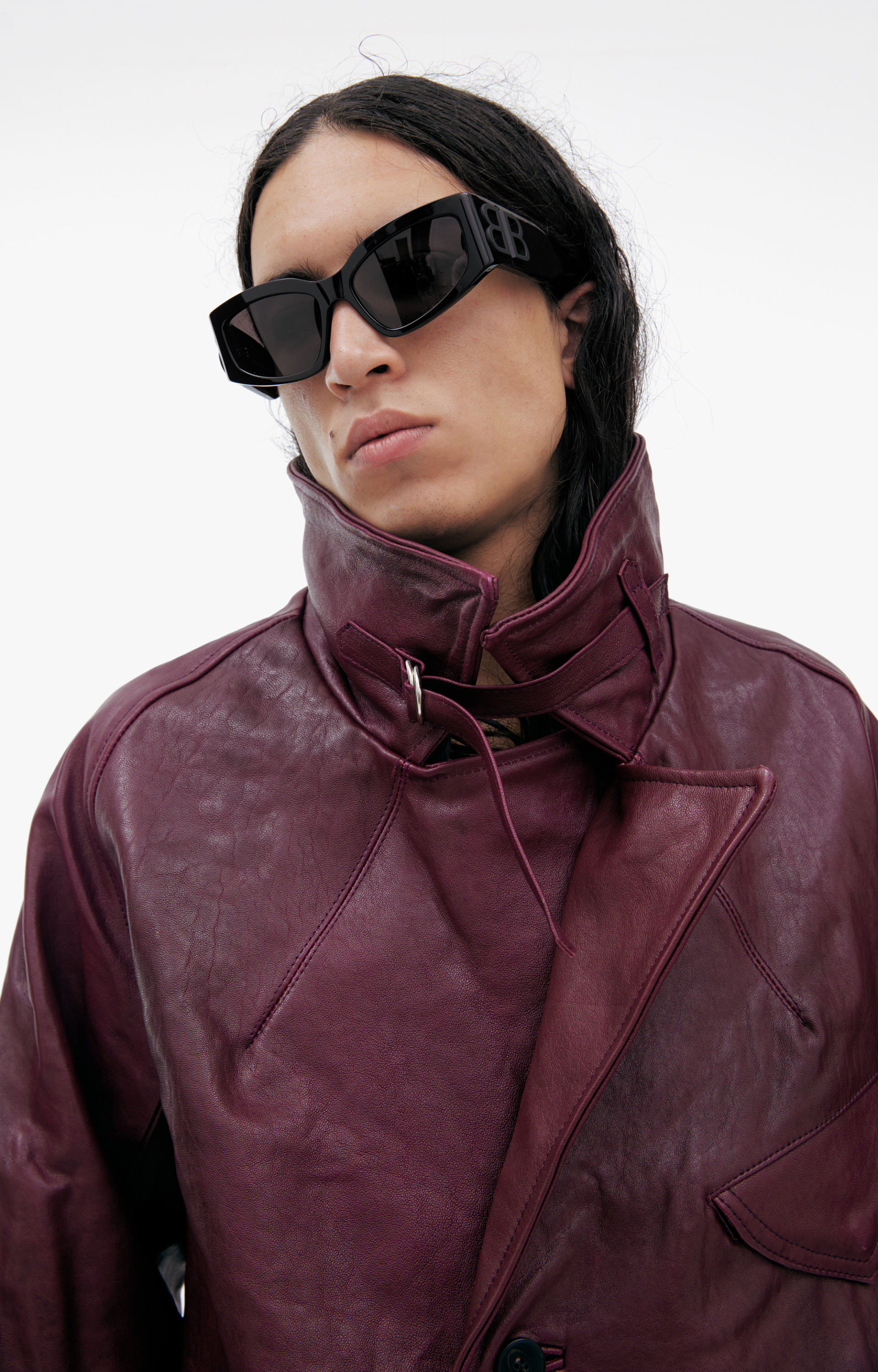 Enfants Riches Déprimés Бордовая куртка из кожи