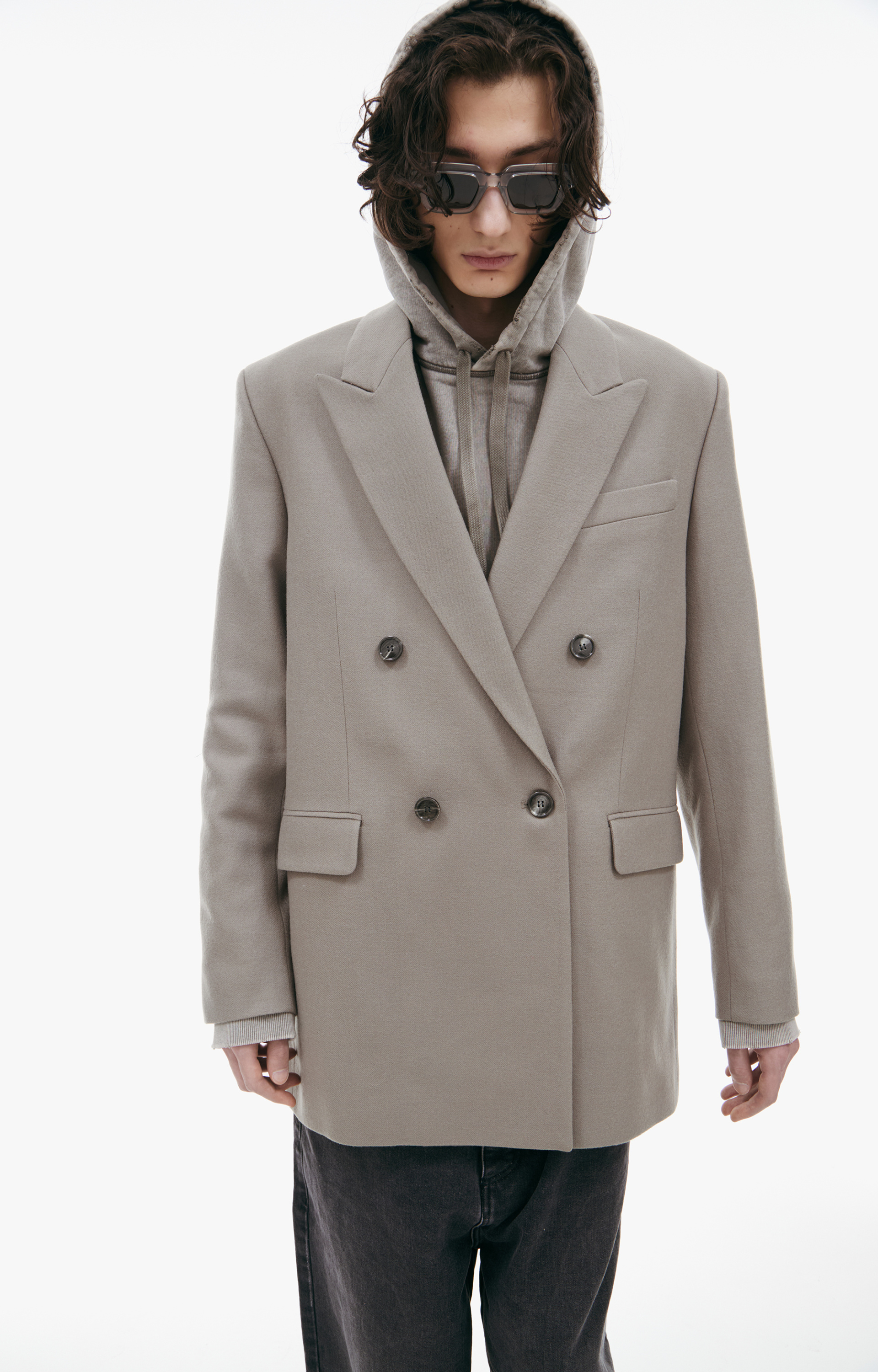 AMI PARIS Двубортный пиджак из хлопка