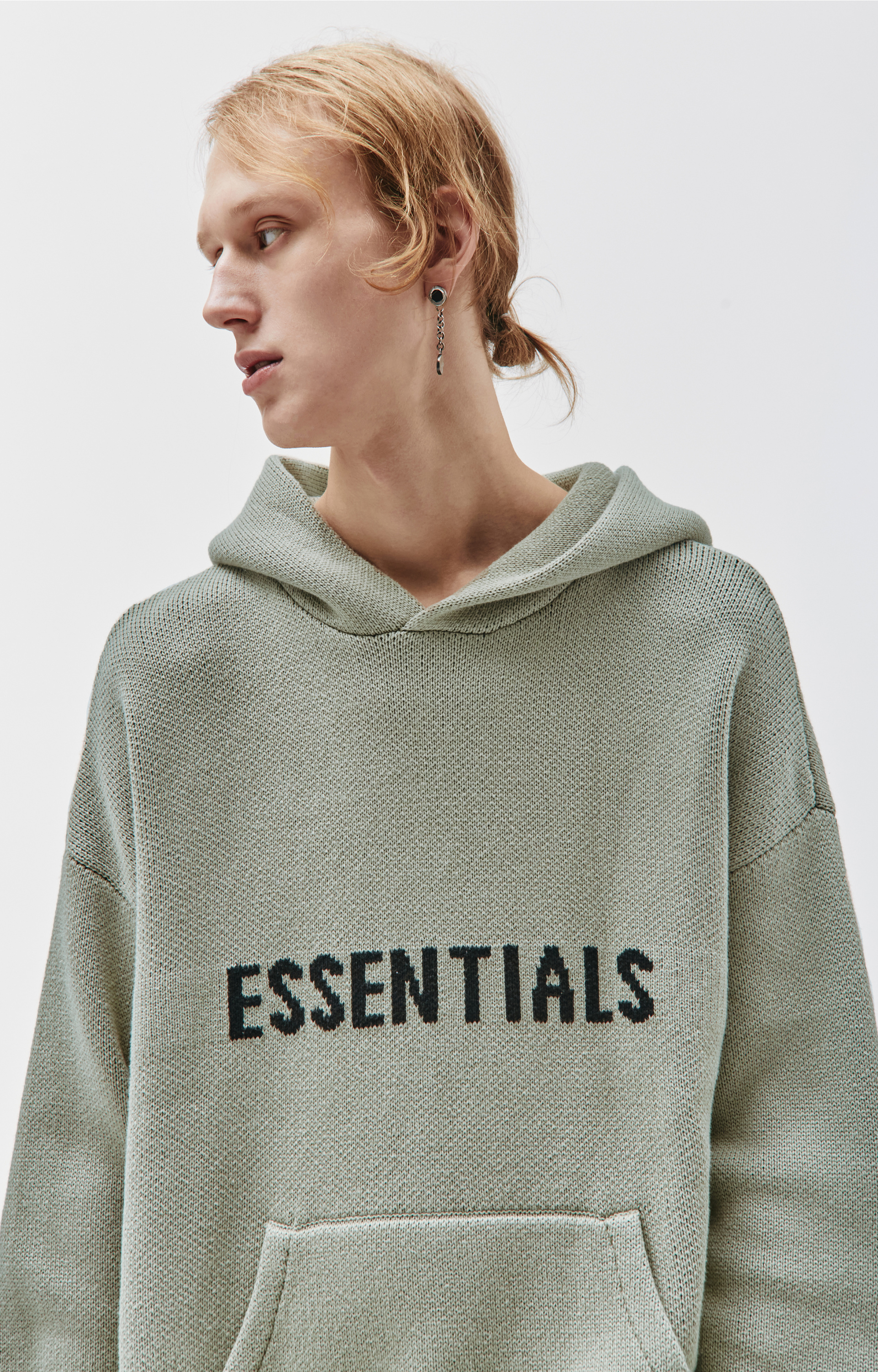Fear of God Essentials Вязаное худи с логотипом