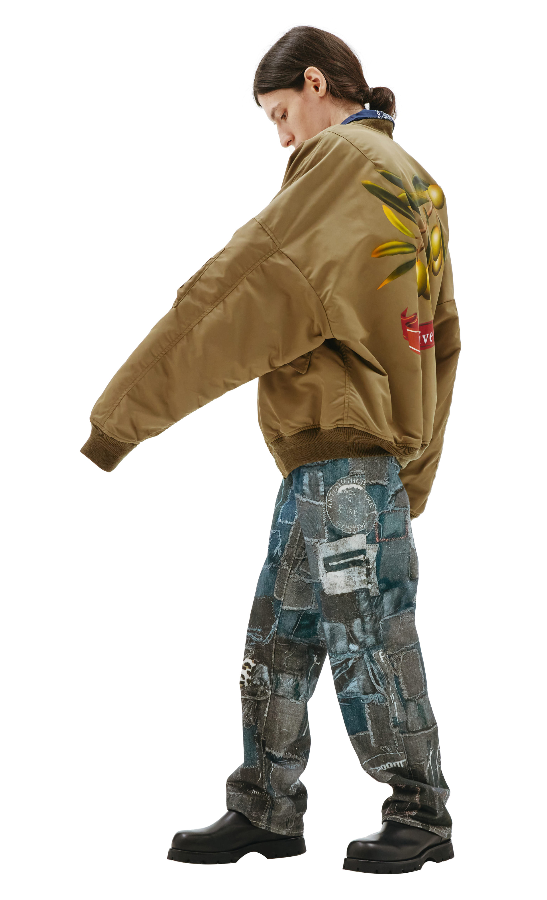 Doublet Хаки бомбер с принтом Olive