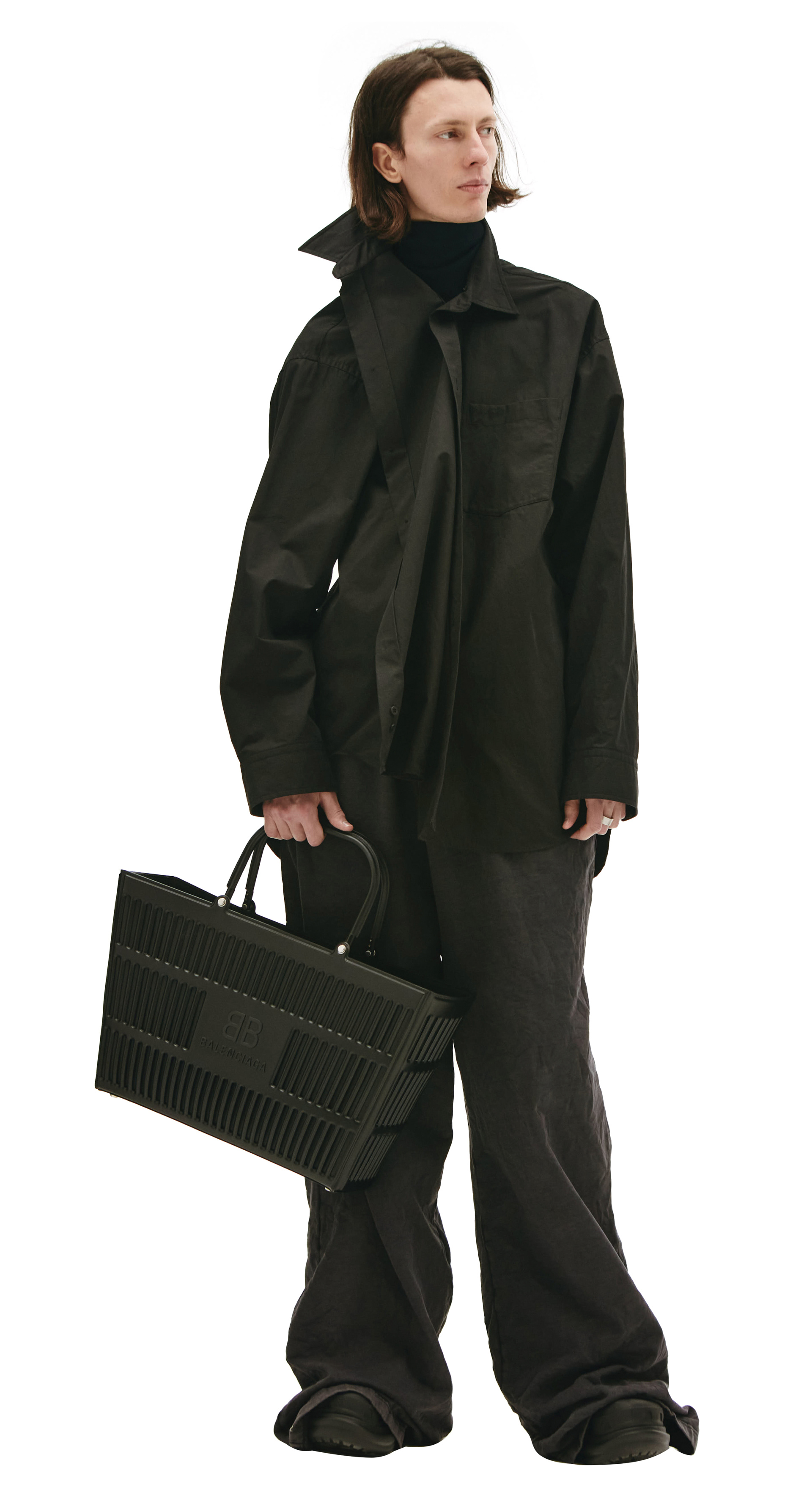 Balenciaga Черная оверсайз рубашка