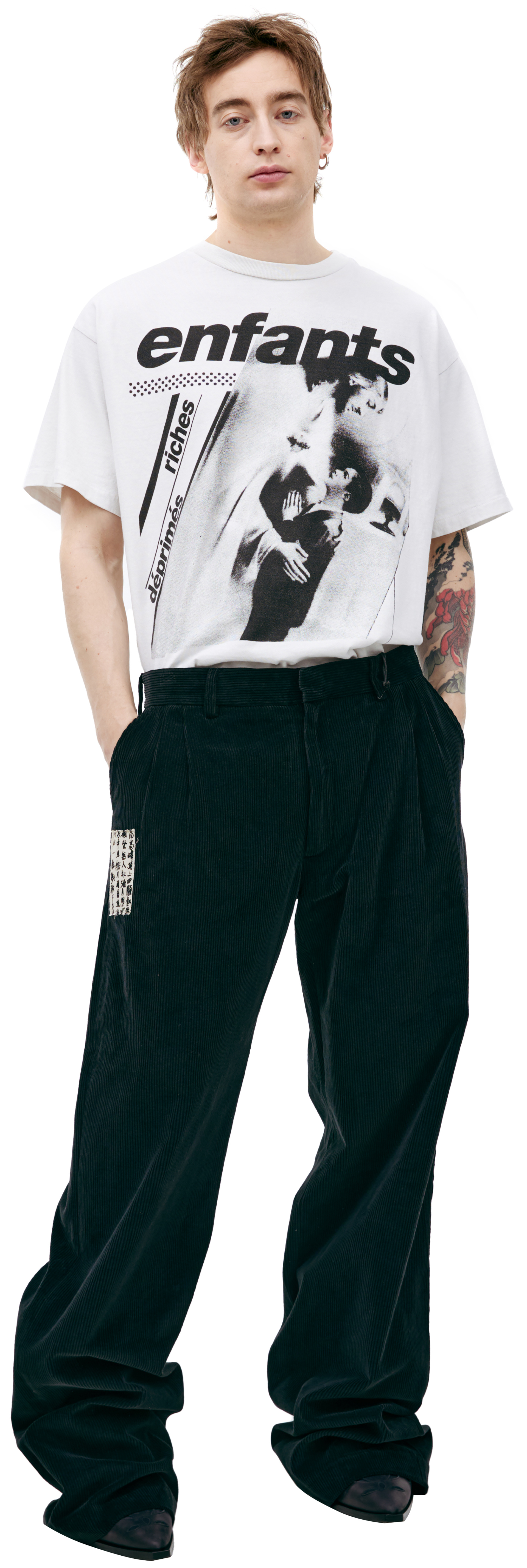 Enfants Riches Déprimés Вельветовые брюки с патчем