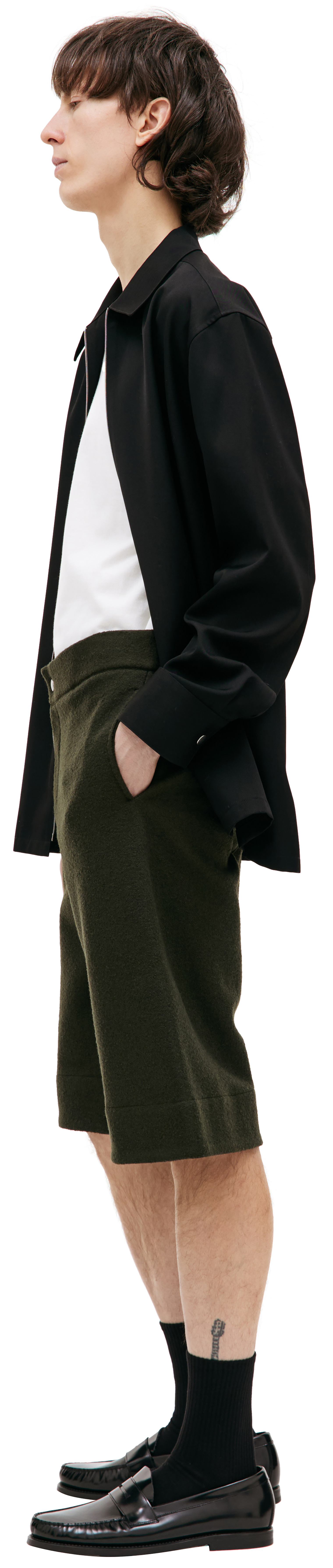 Jil Sander Зеленые шерстяные шорты