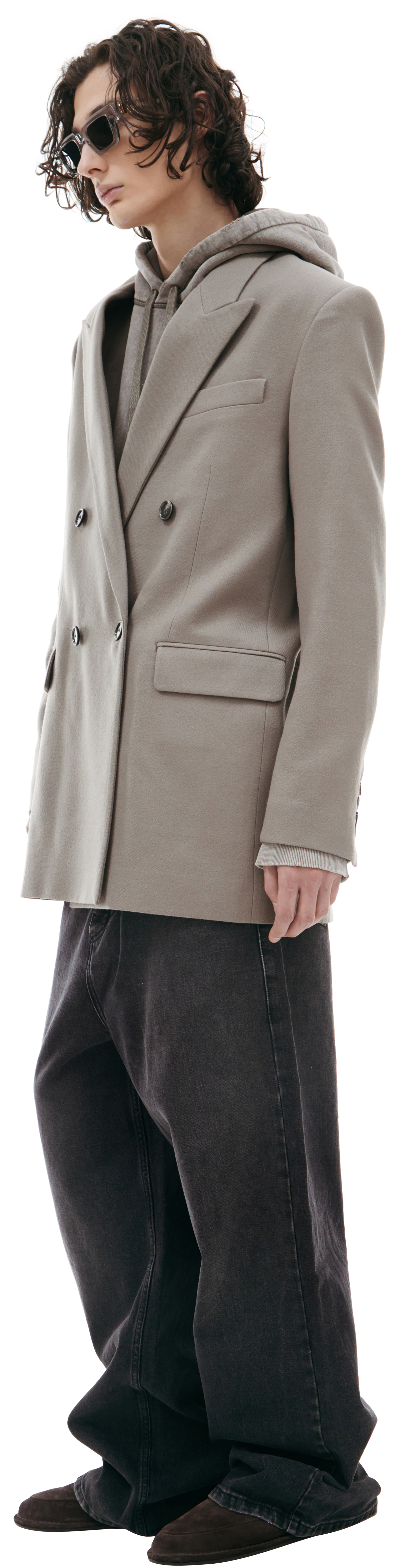 AMI PARIS Двубортный пиджак из хлопка