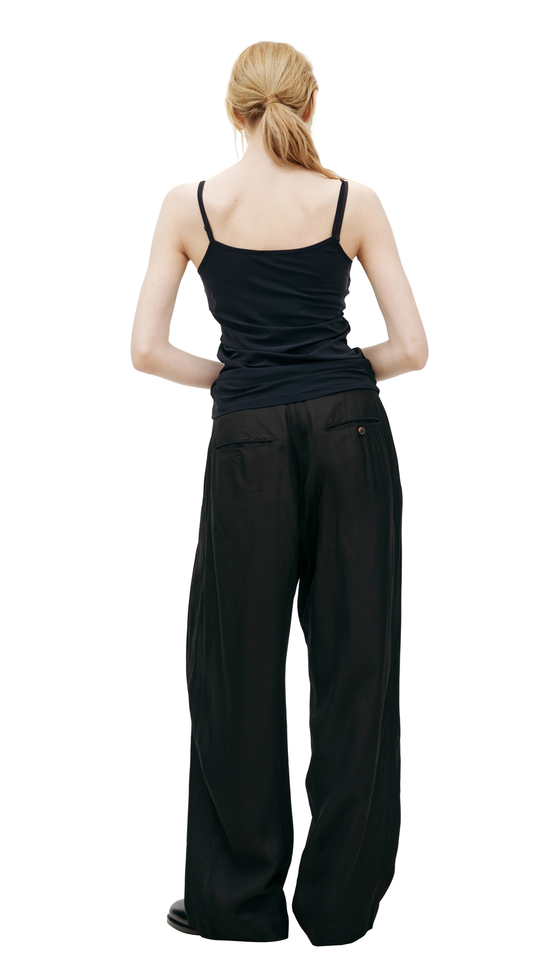 Jil Sander Черный топ с V-вырезом