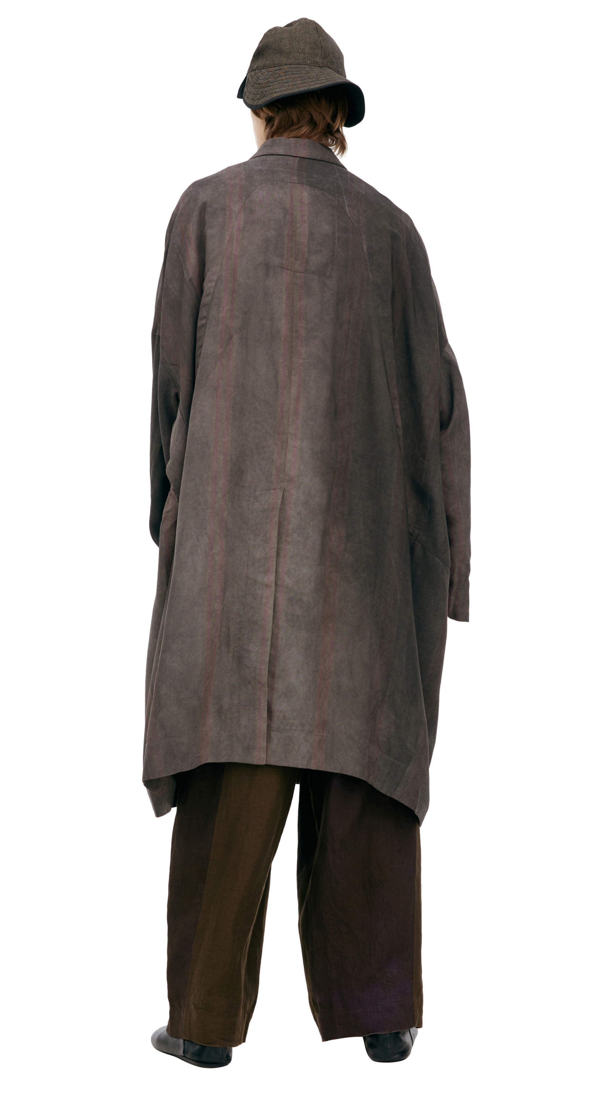 Ziggy Chen Двубортный тренч в полоску