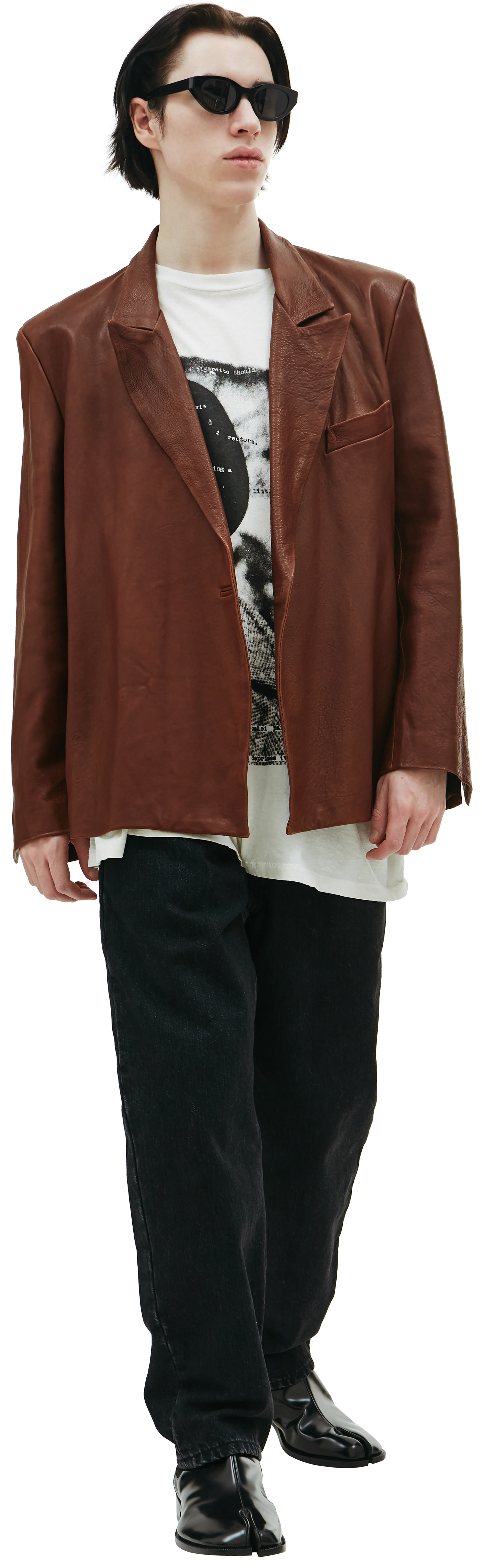 Enfants Riches Déprimés Кожаный пиджак без пуговиц