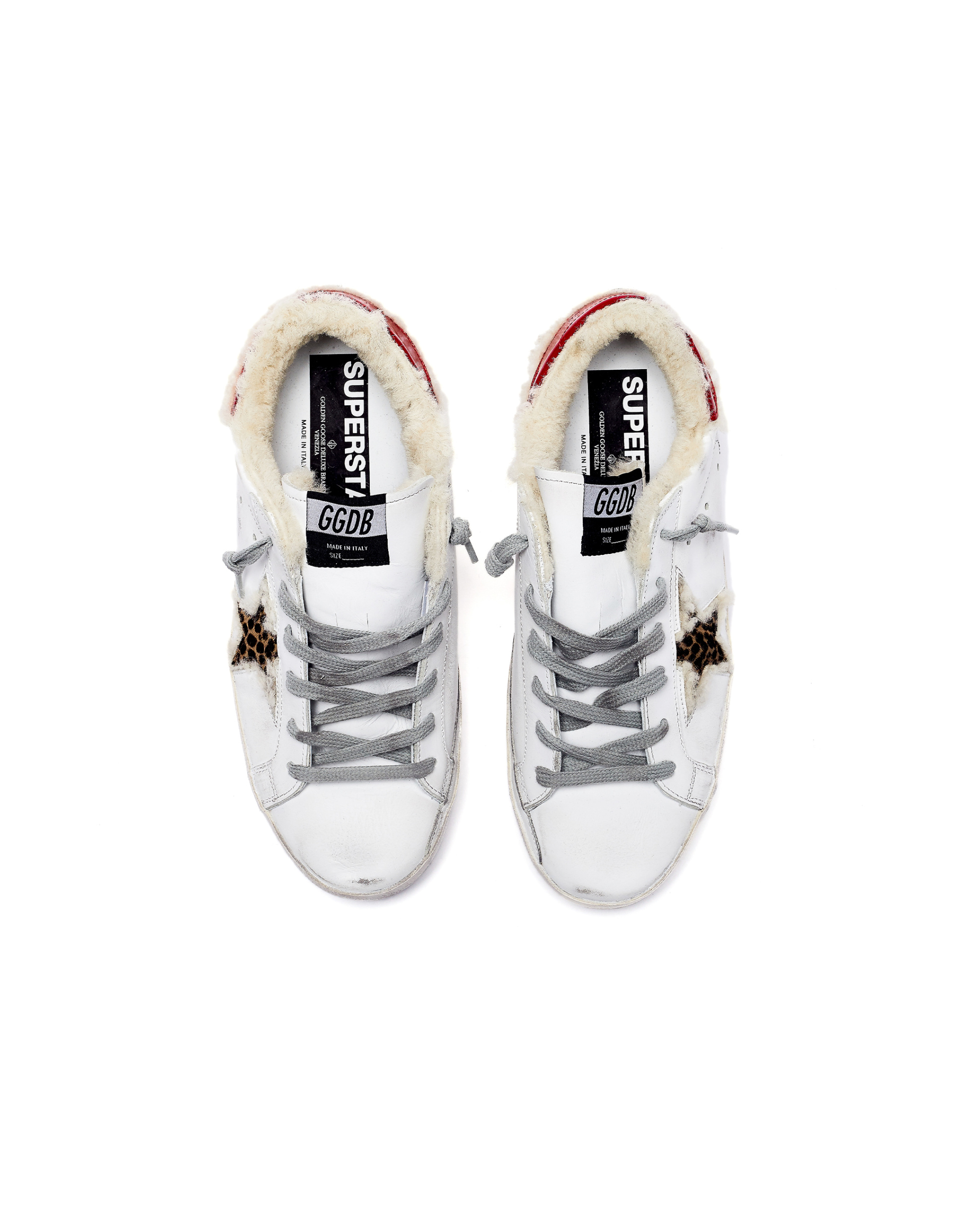 Golden Goose Кеды Superstar из потертой кожи с овчиной