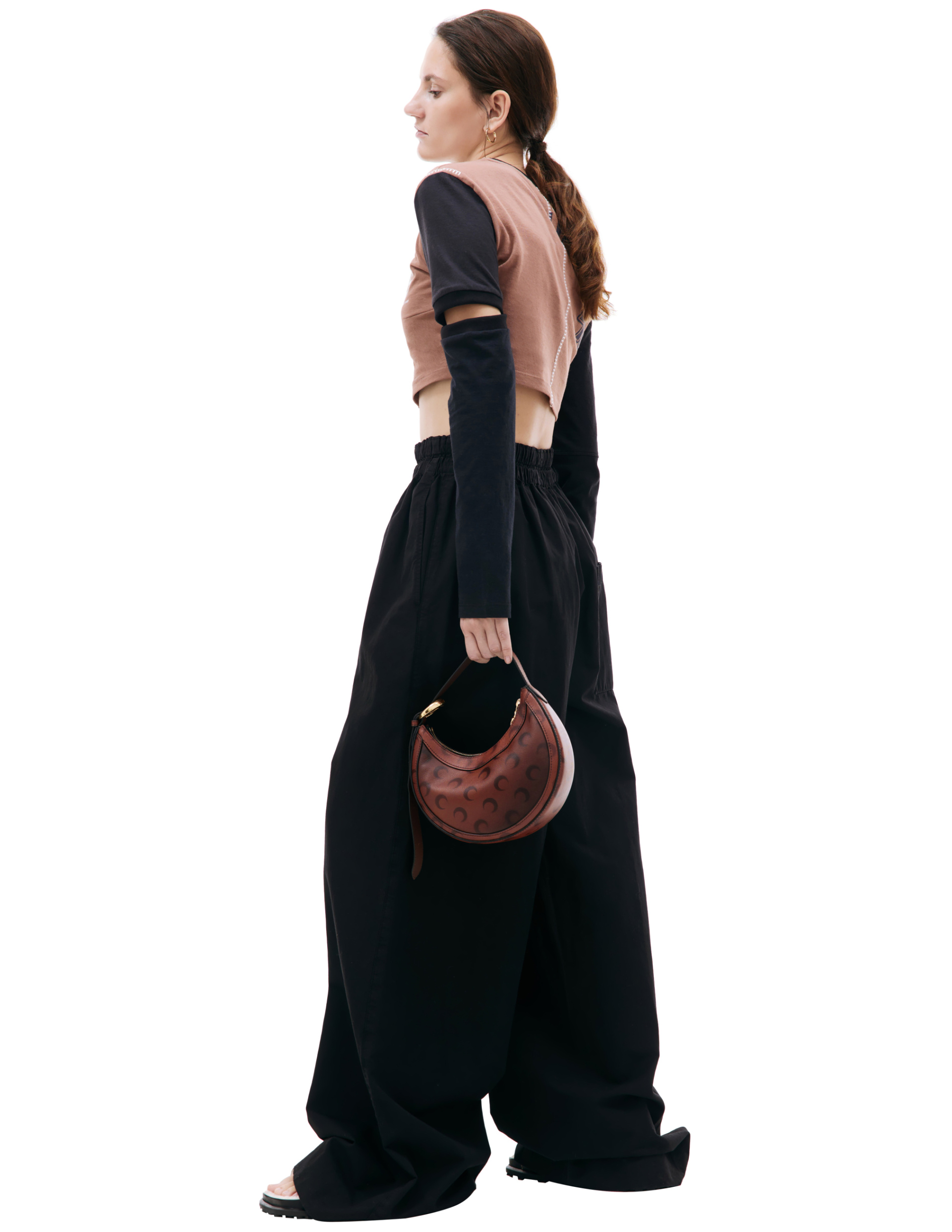 MARINE SERRE Укороченный лонгслив