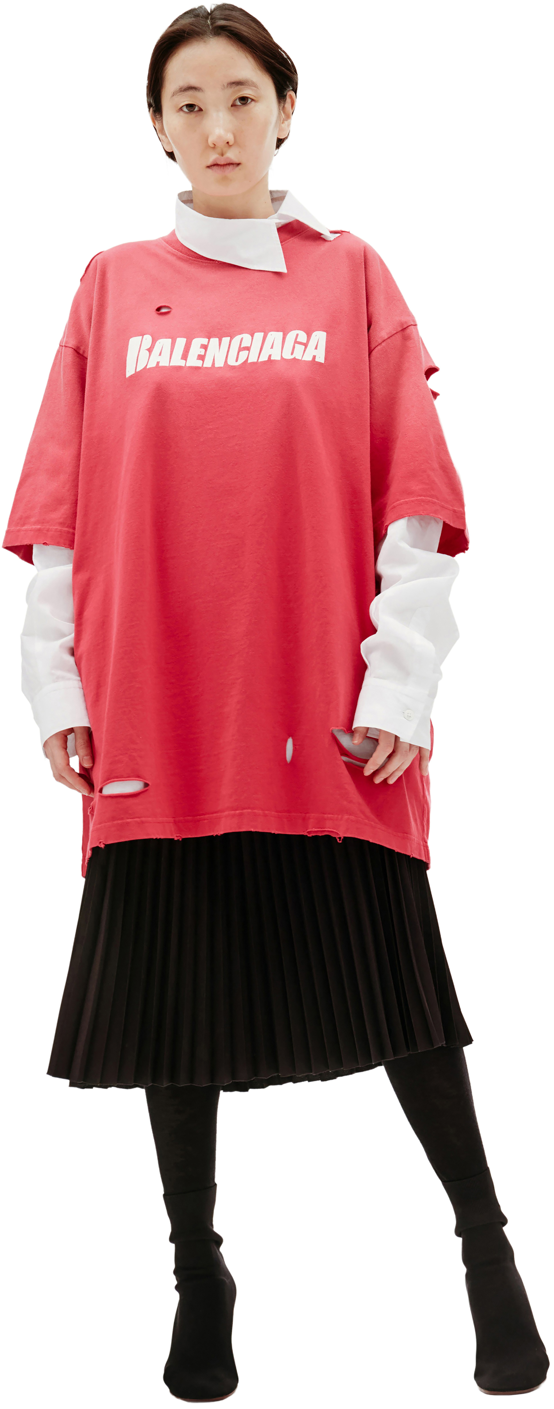 Balenciaga Розовая футболка с принтом