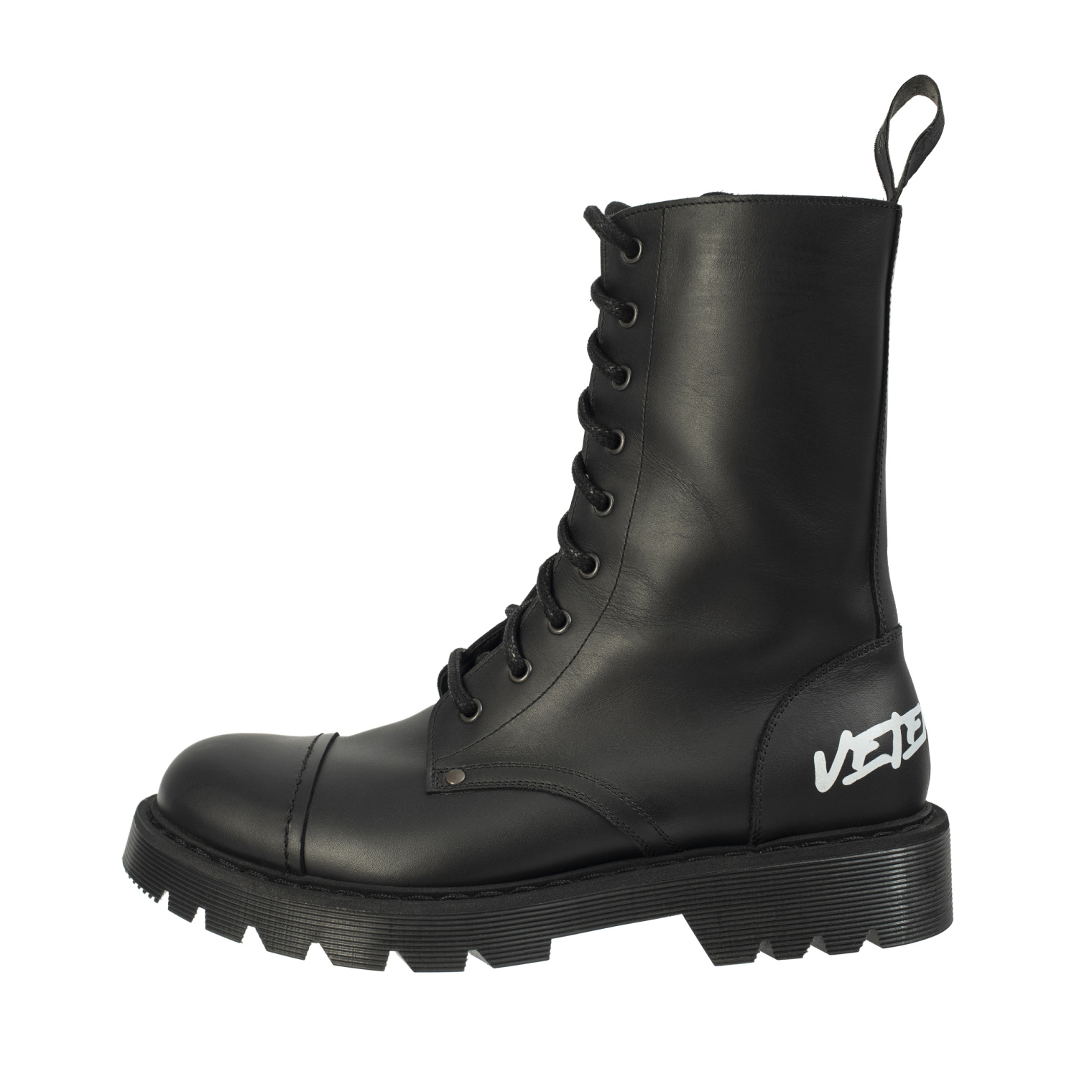 VETEMENTS Кожаные ботинки на шнуровке с логотипом