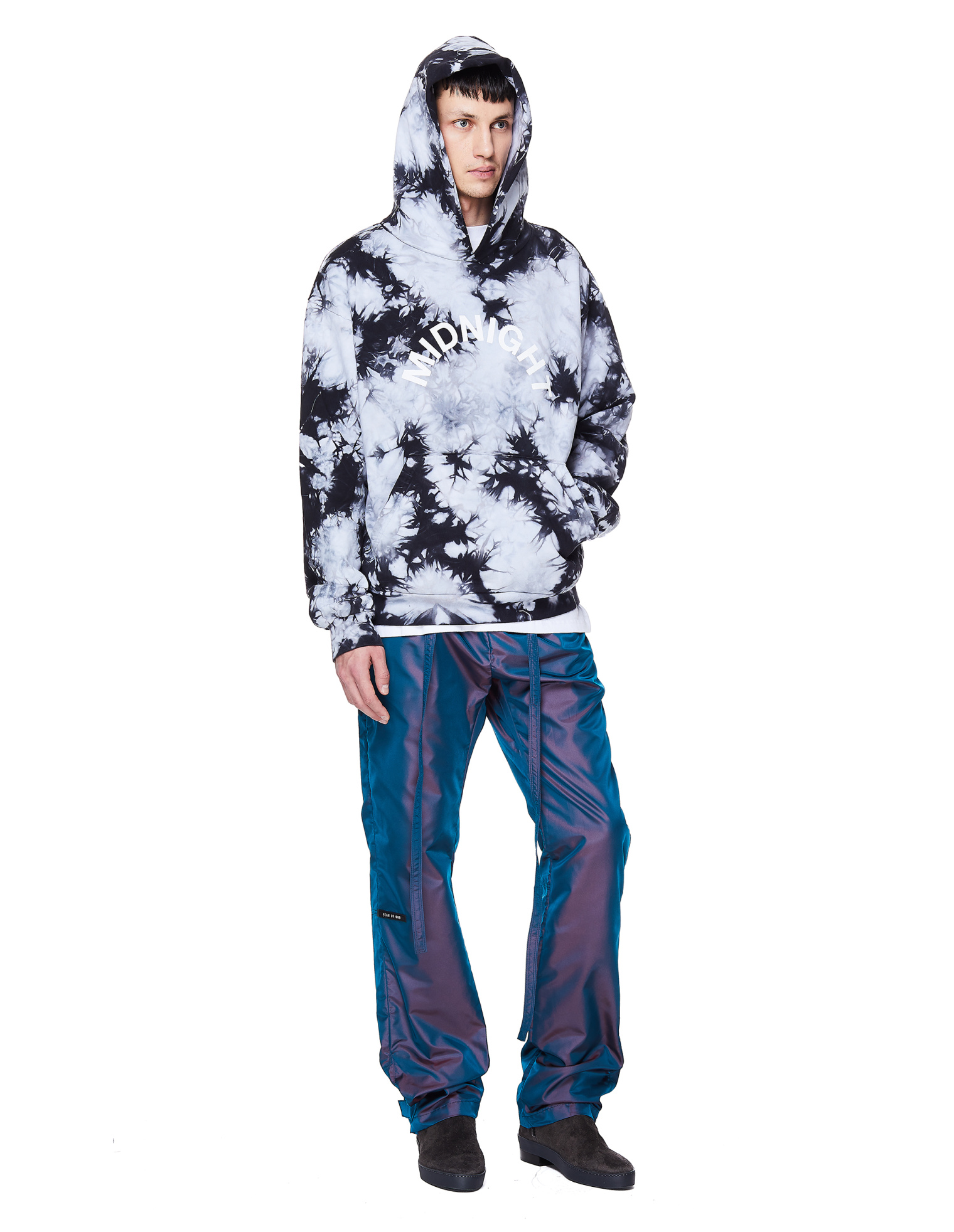 Midnight Studios Хлопковая худи с эффектом Tie-Dye