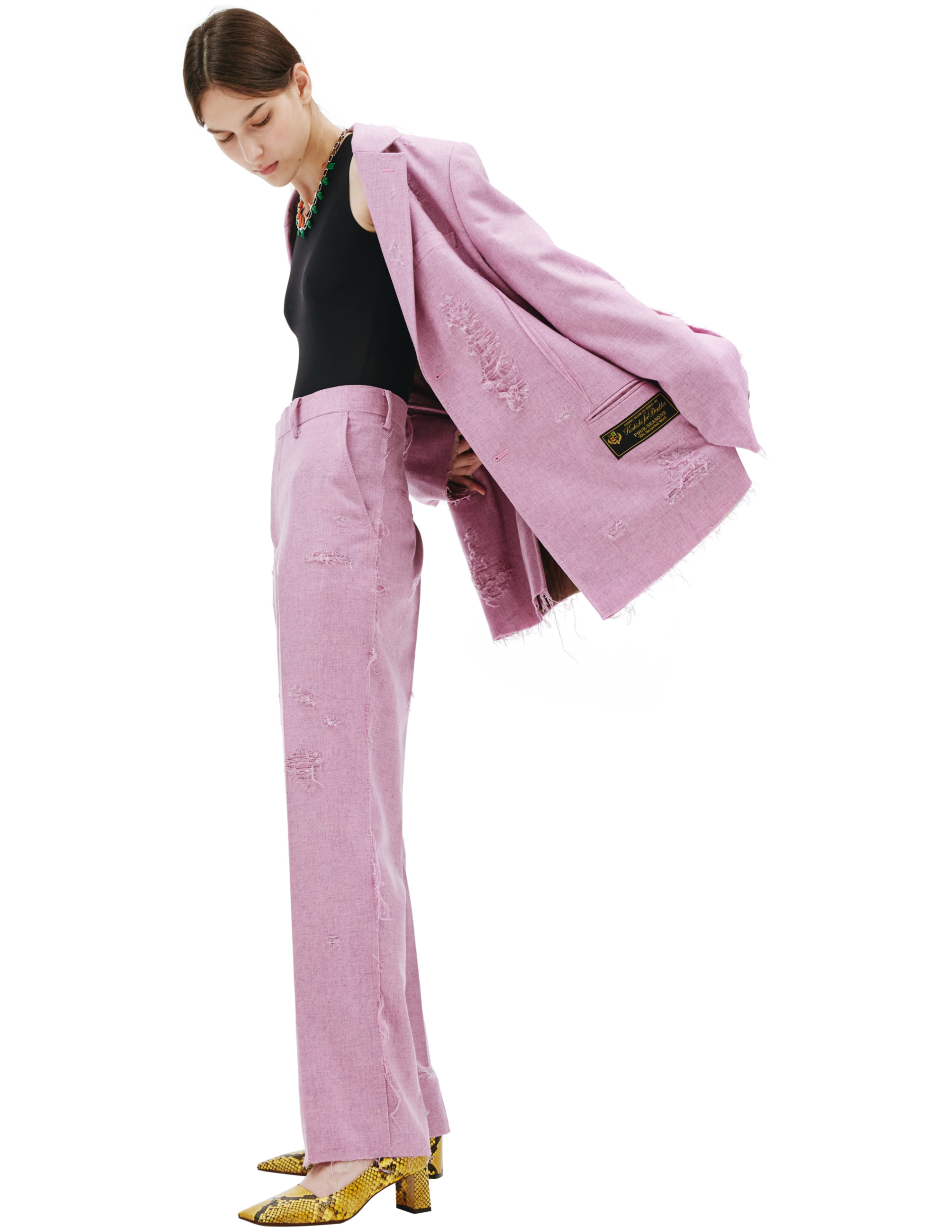 Doublet Потертые брюки из шерсти со стрелками