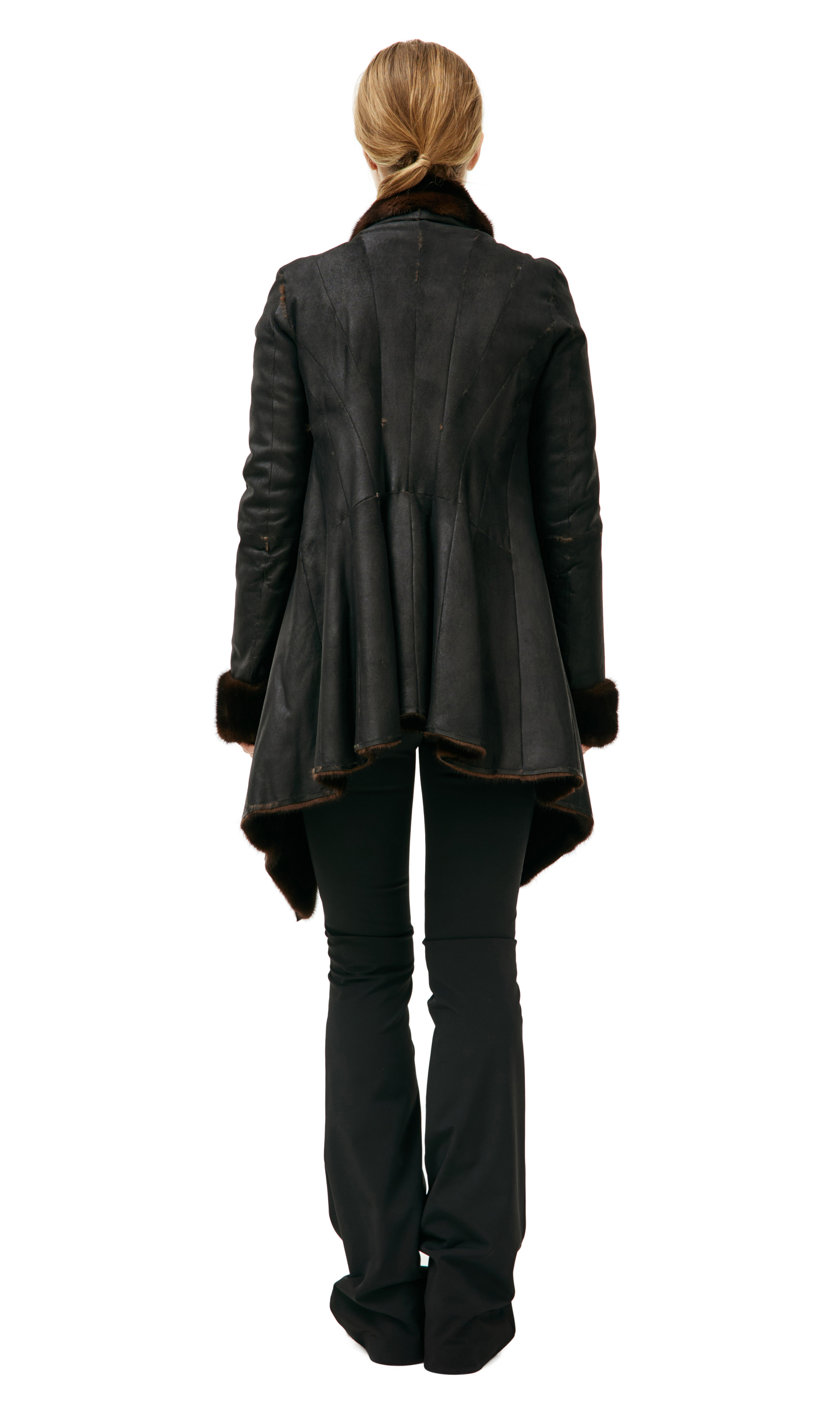 HUN Rick Owens Двусторонняя куртка из кожи с мехом норки