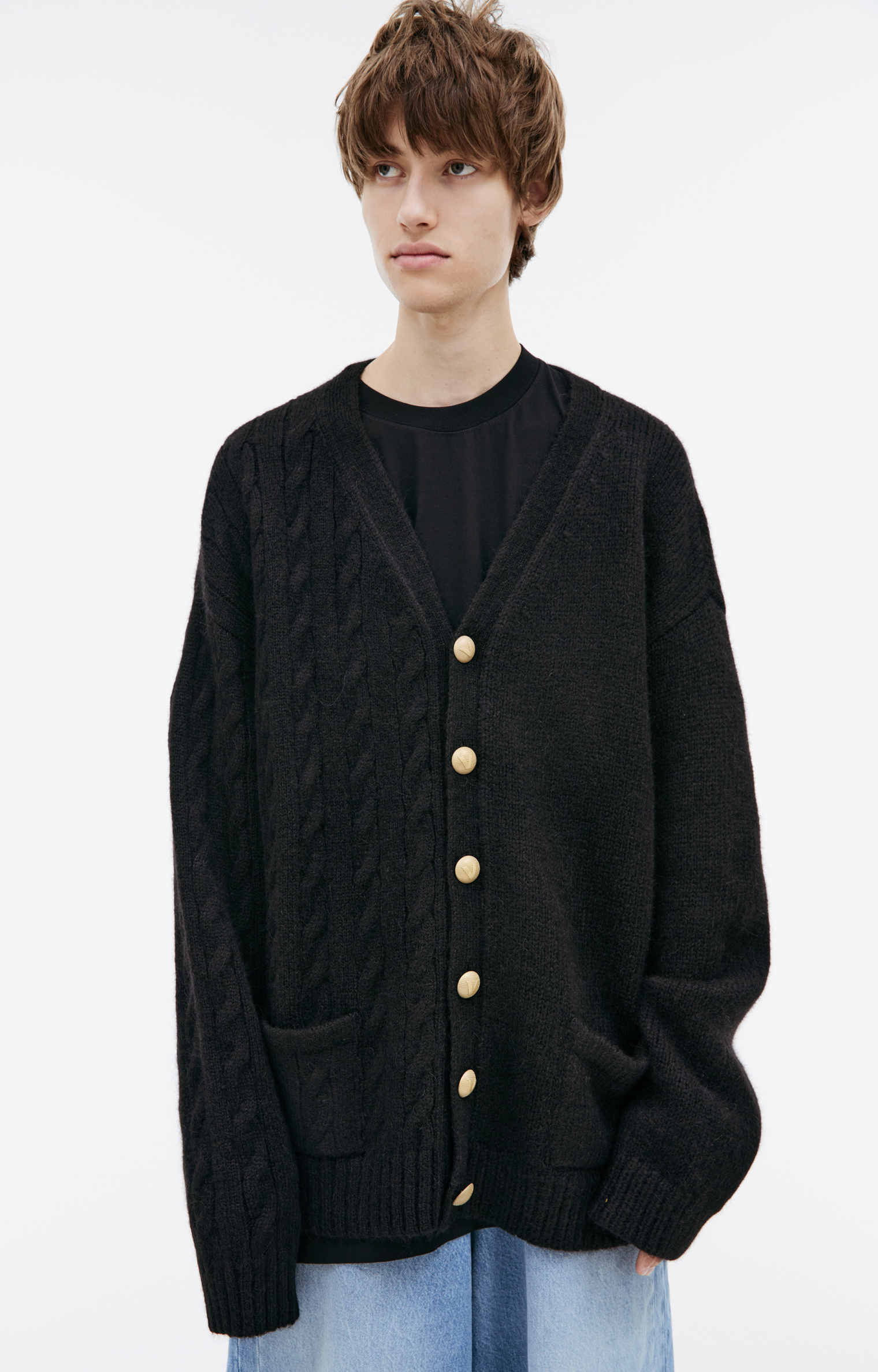 VETEMENTS Комбинированный кардиган из шерсти