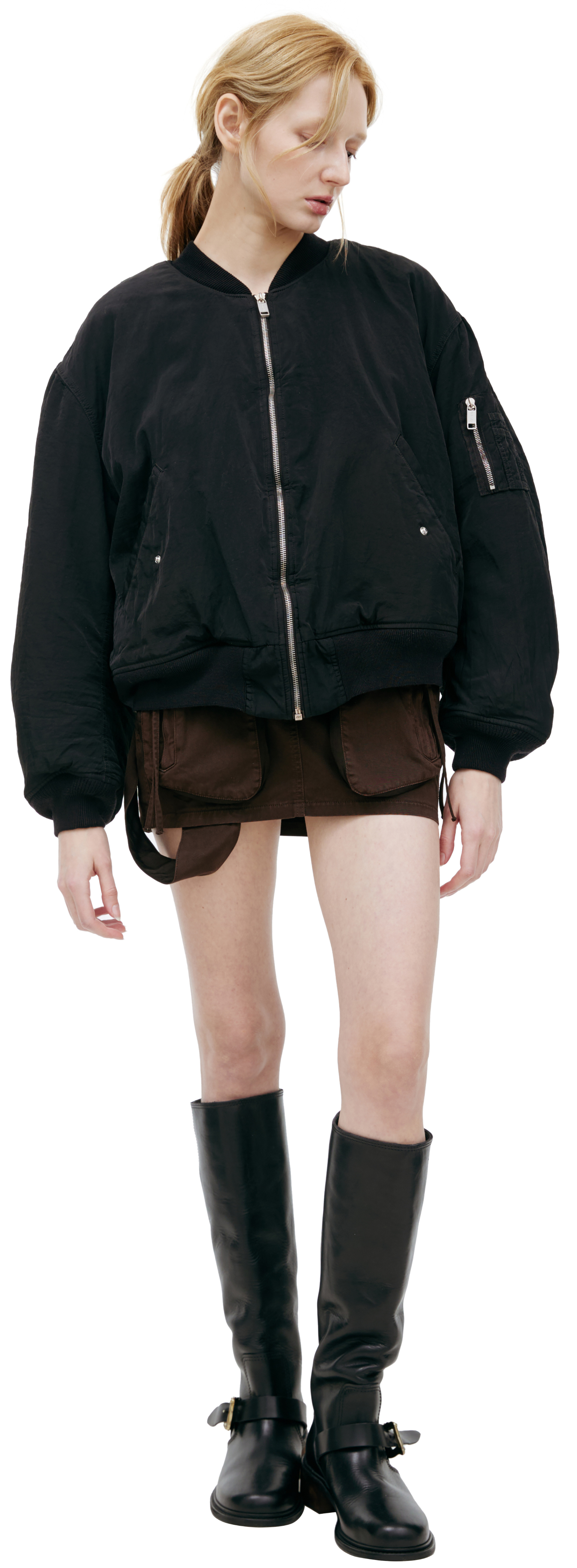 Enfants Riches Déprimés Черный бомбер с принтом