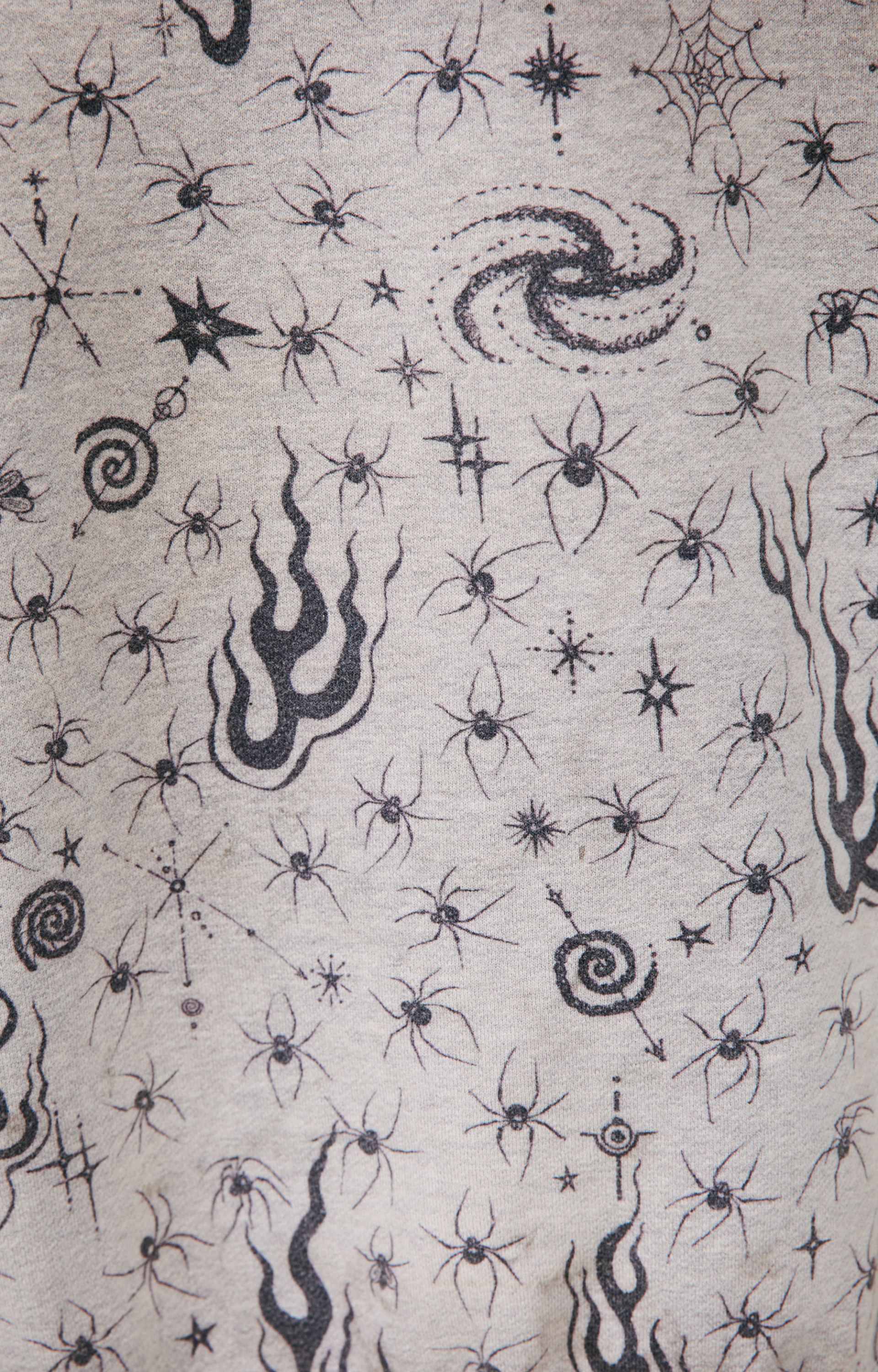 Saint Mxxxxxx Серое худи с монопринтом