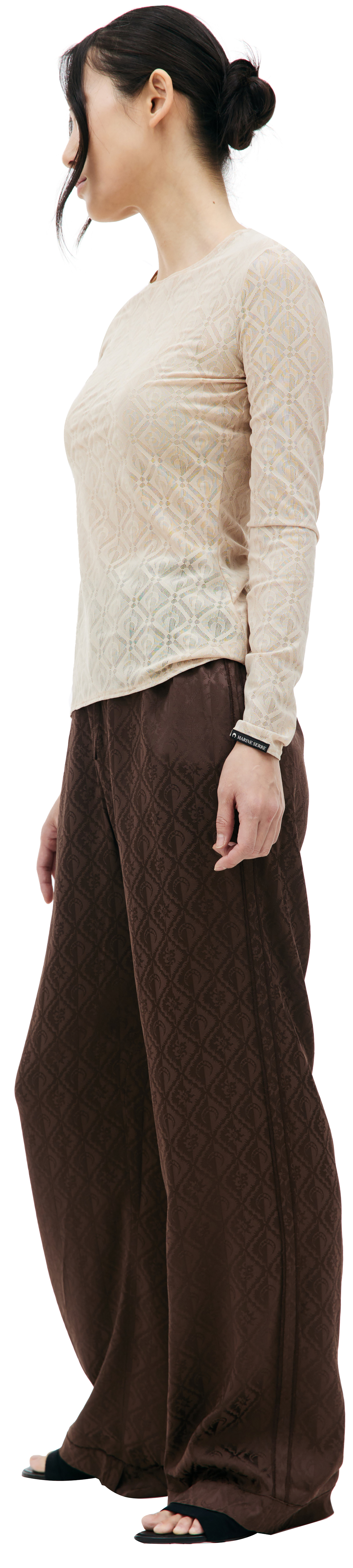 MARINE SERRE Полупрозрачный лонгслив с монопринтом Moon