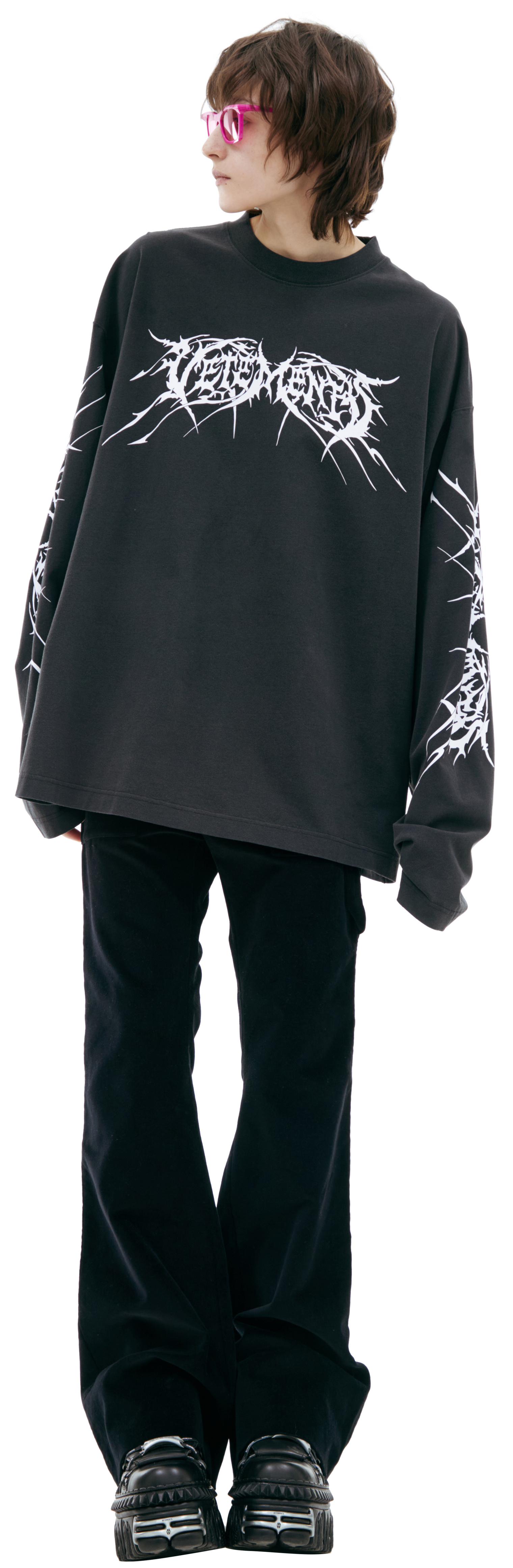 VETEMENTS Хлопковый лонгслив с принтом