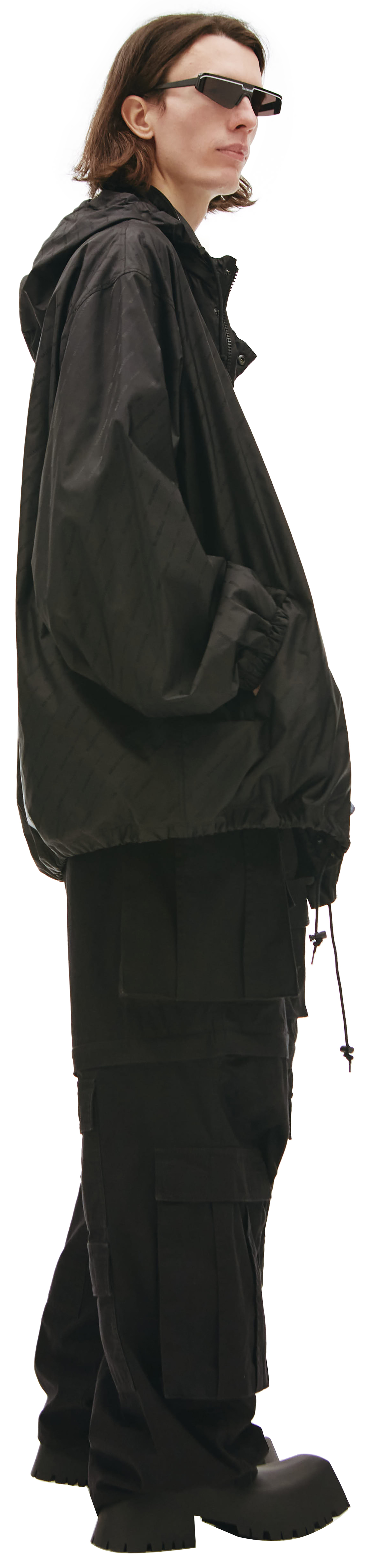 Balenciaga Черная ветровка с монопринтом