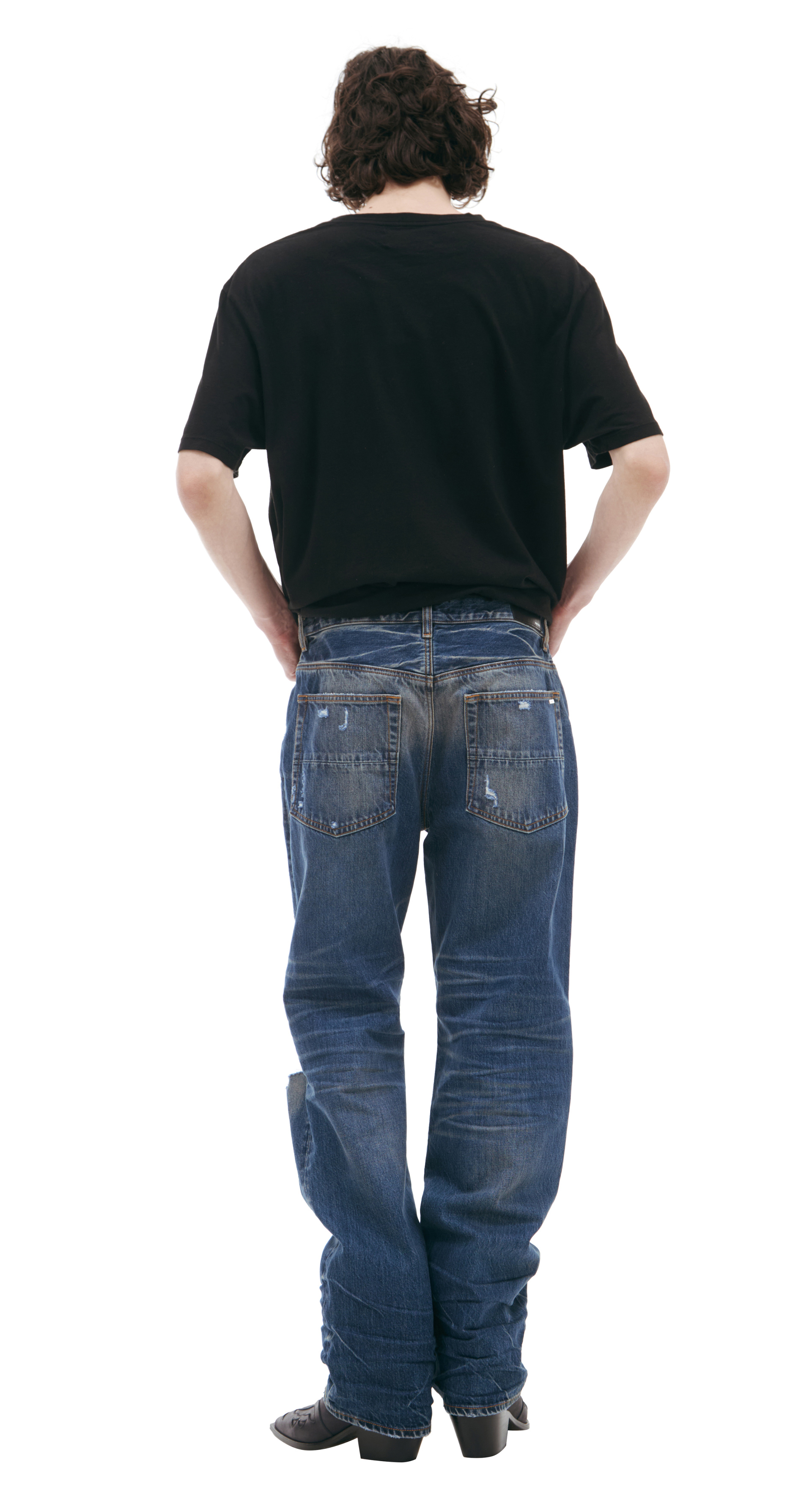 AMIRI Синие джинсы с потертостями