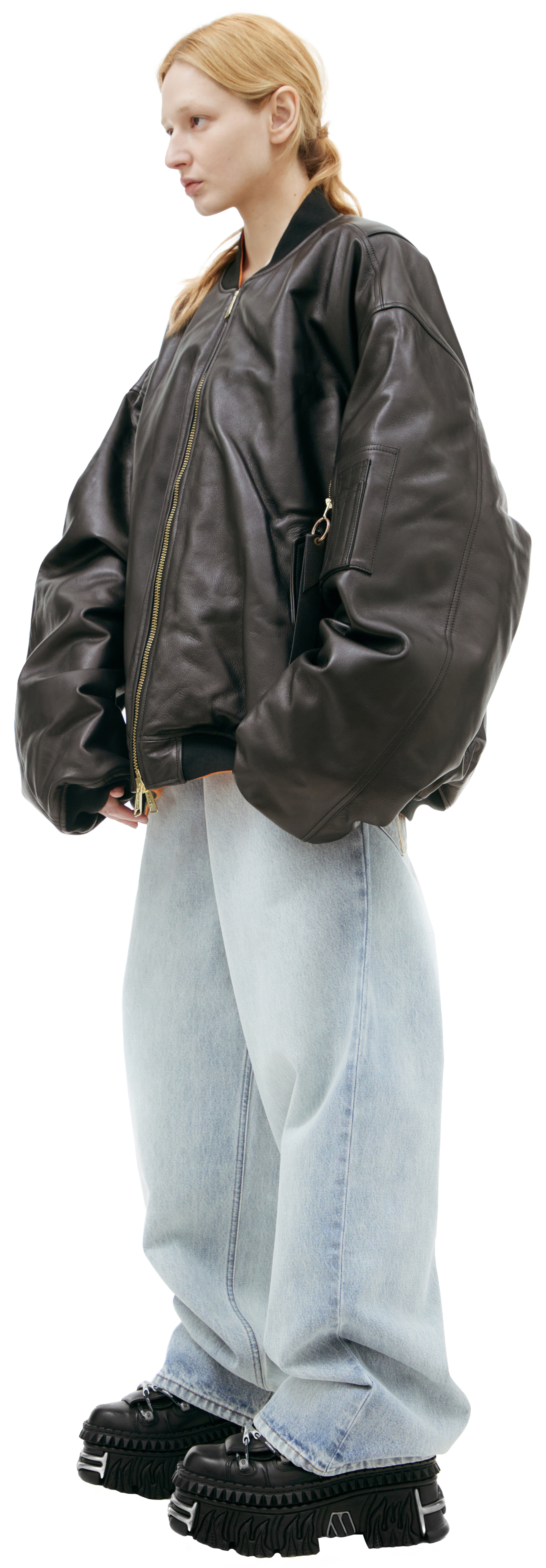 VETEMENTS Черный бомбер из кожи