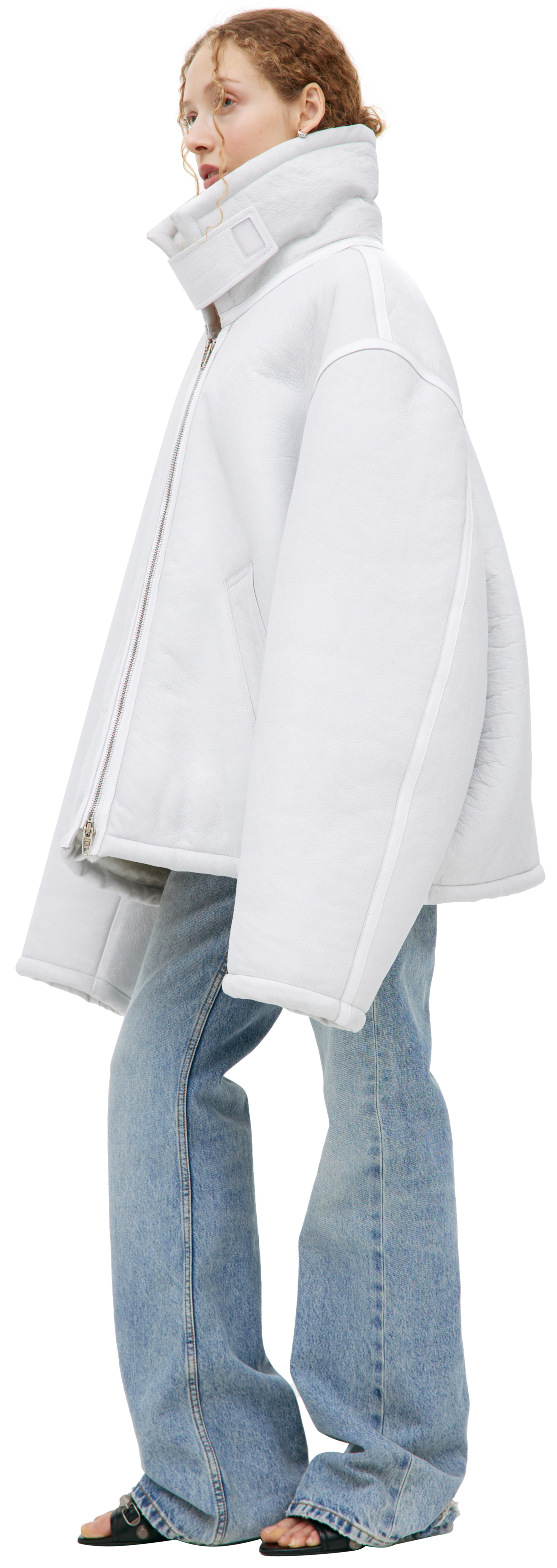 Balenciaga Белая дубленка из кожи