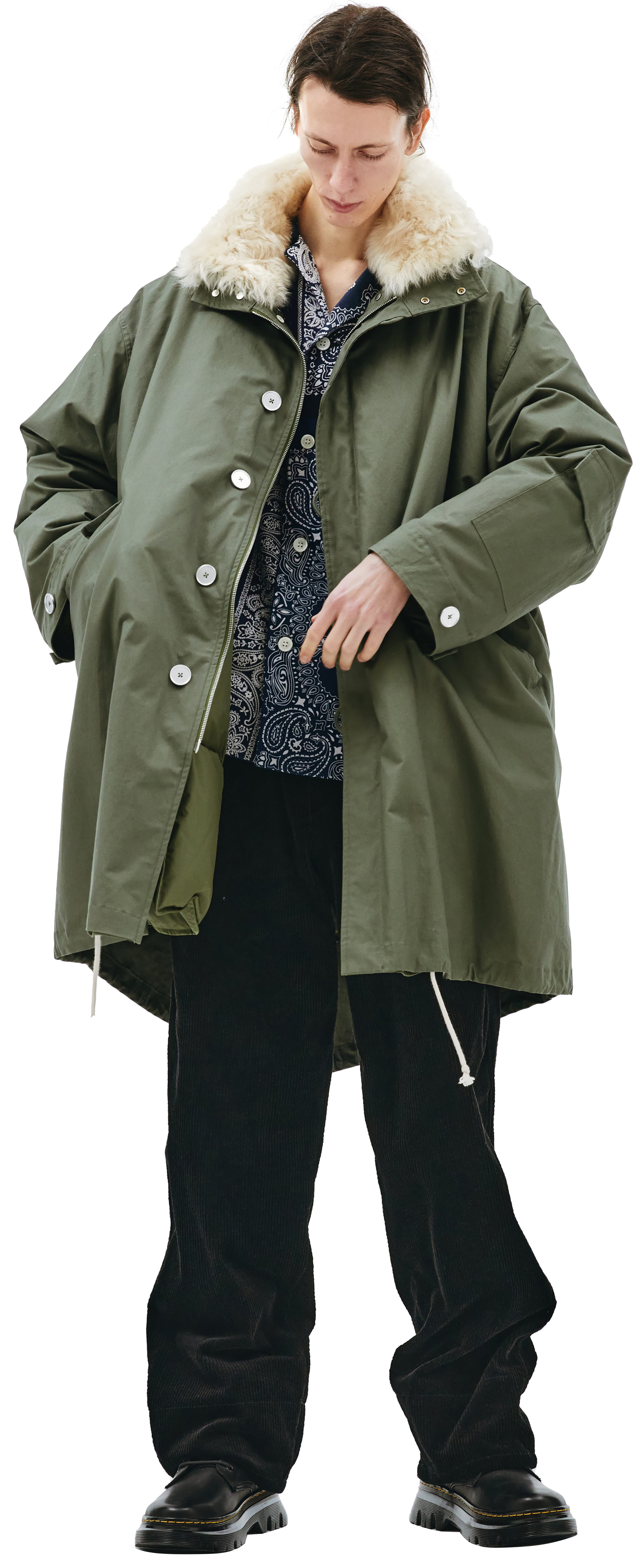 Jil Sander Парка с меховым воротником