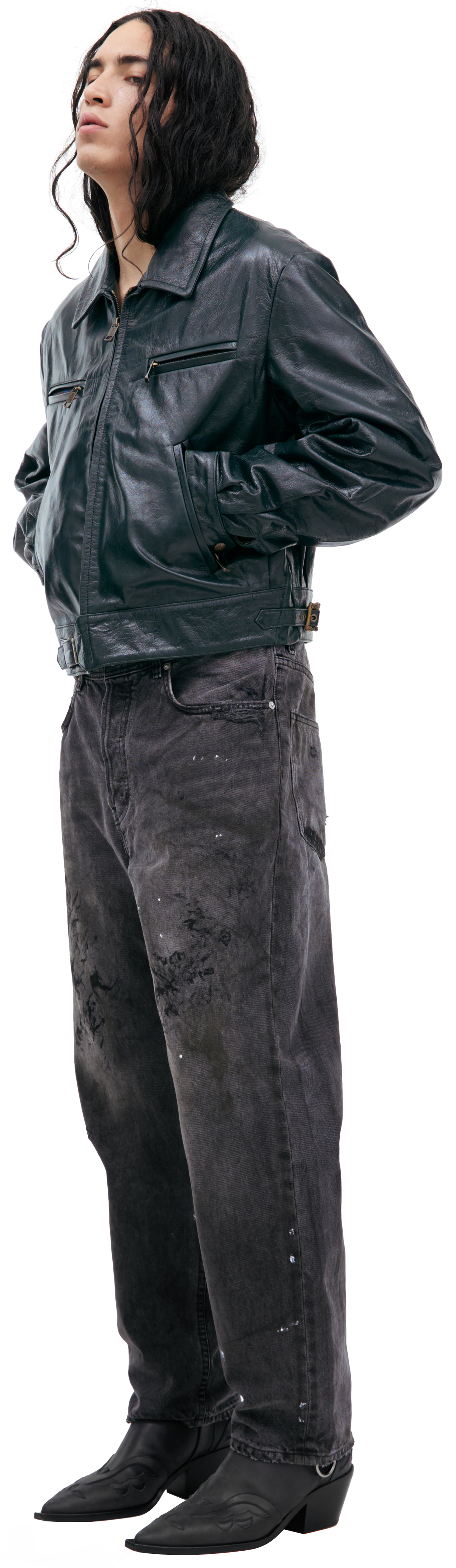 Enfants Riches Déprimés Кожаная куртка на молнии