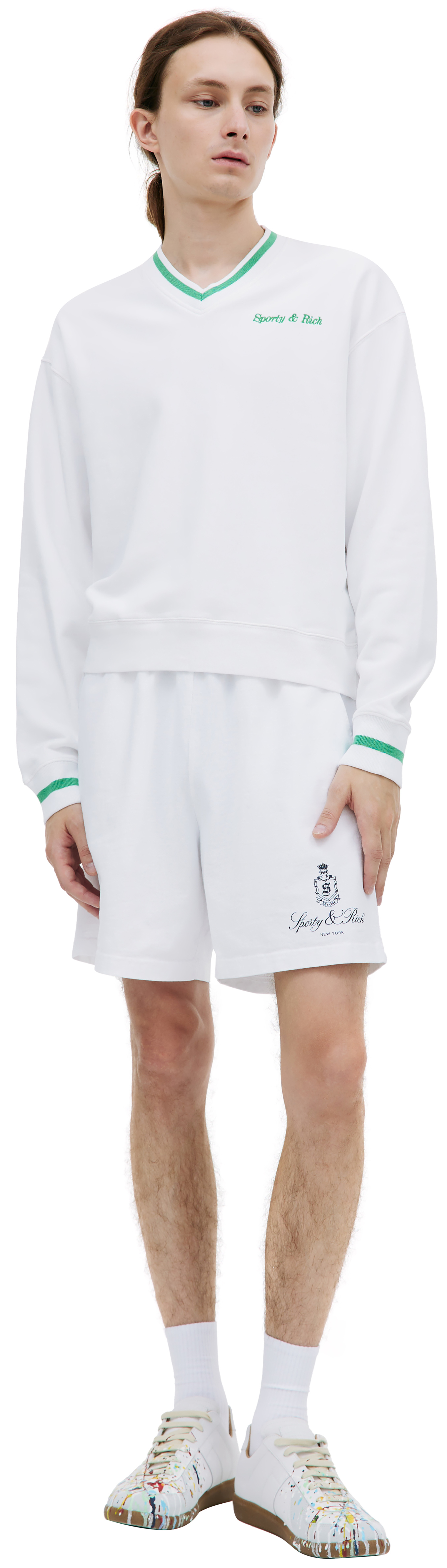 SPORTY & RICH Свитшот Serif с V-вырезом
