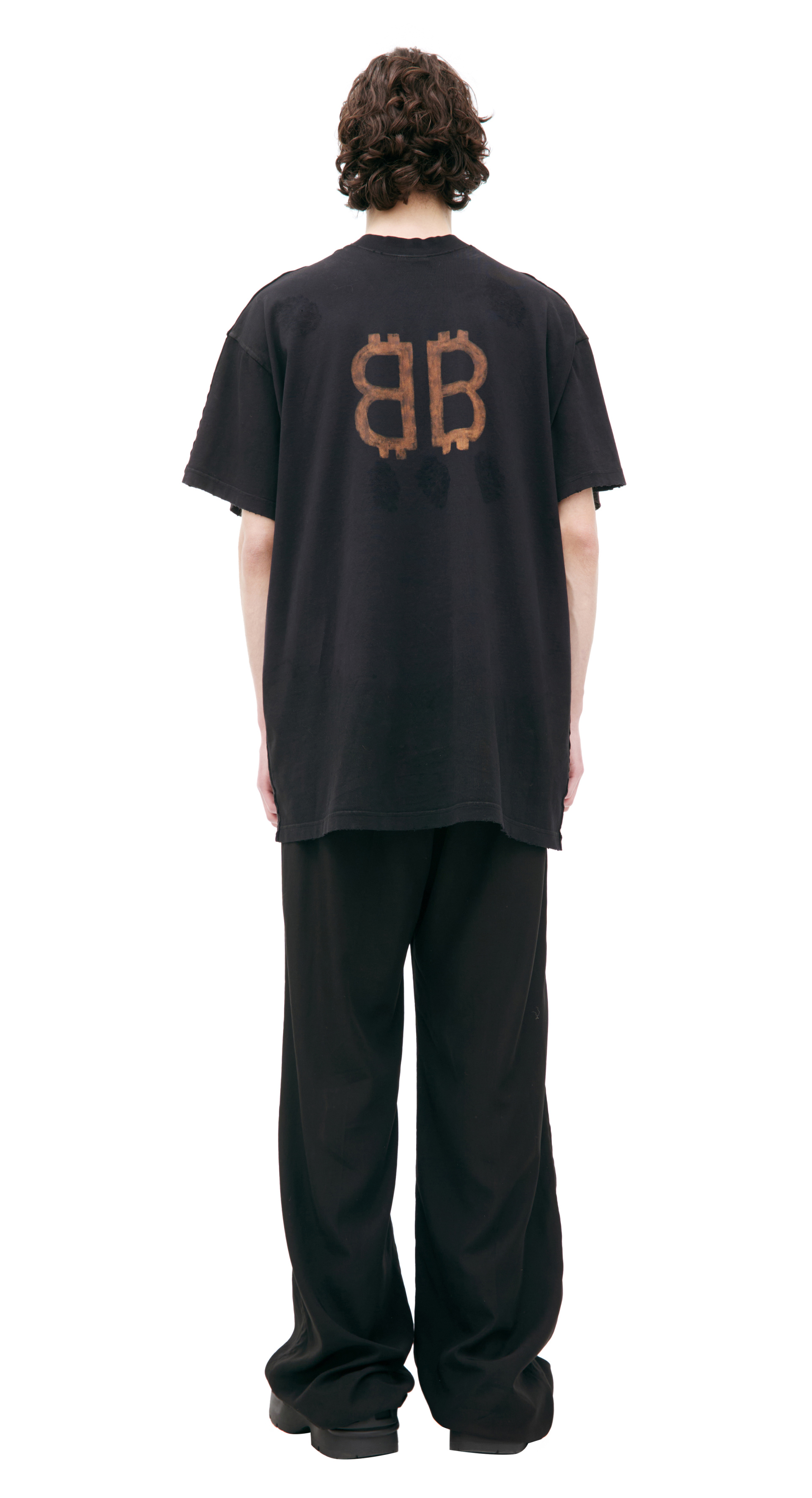 Balenciaga Черная футболка с принтом