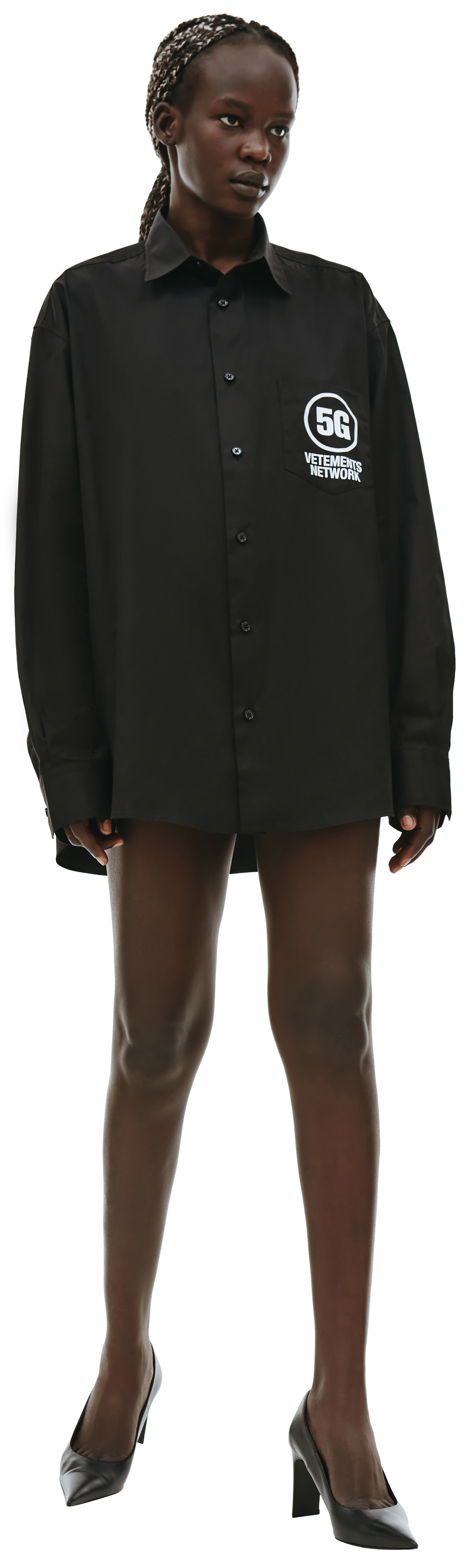 VETEMENTS Рубашка с контрастным принтом 5G