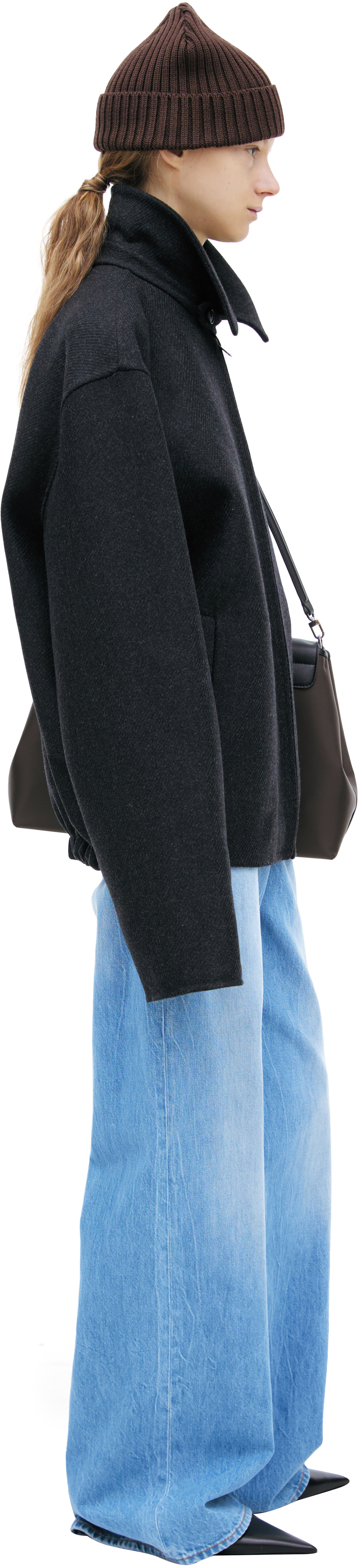 The Row Темно-серый бомбер из шерсти