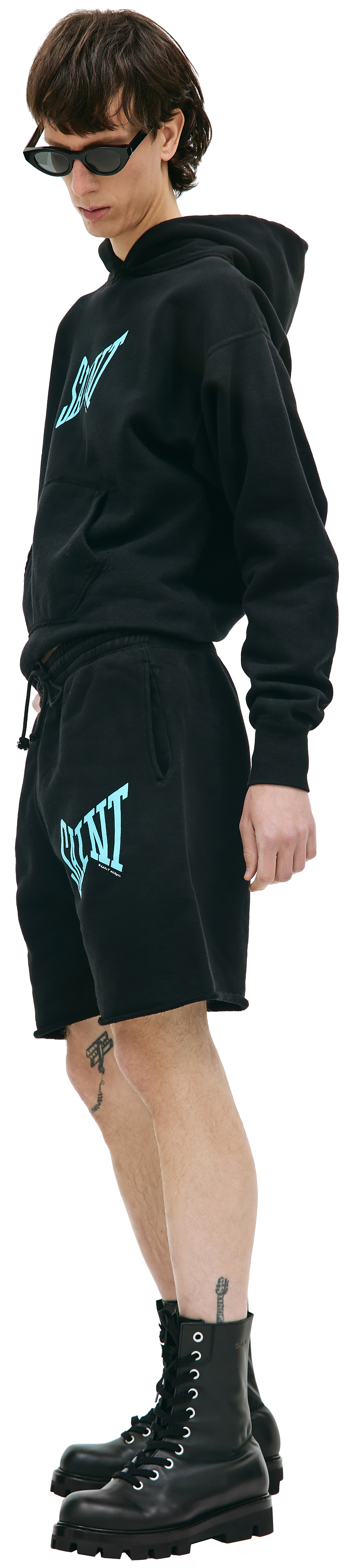 Saint Michael Широкие шорты с принтом