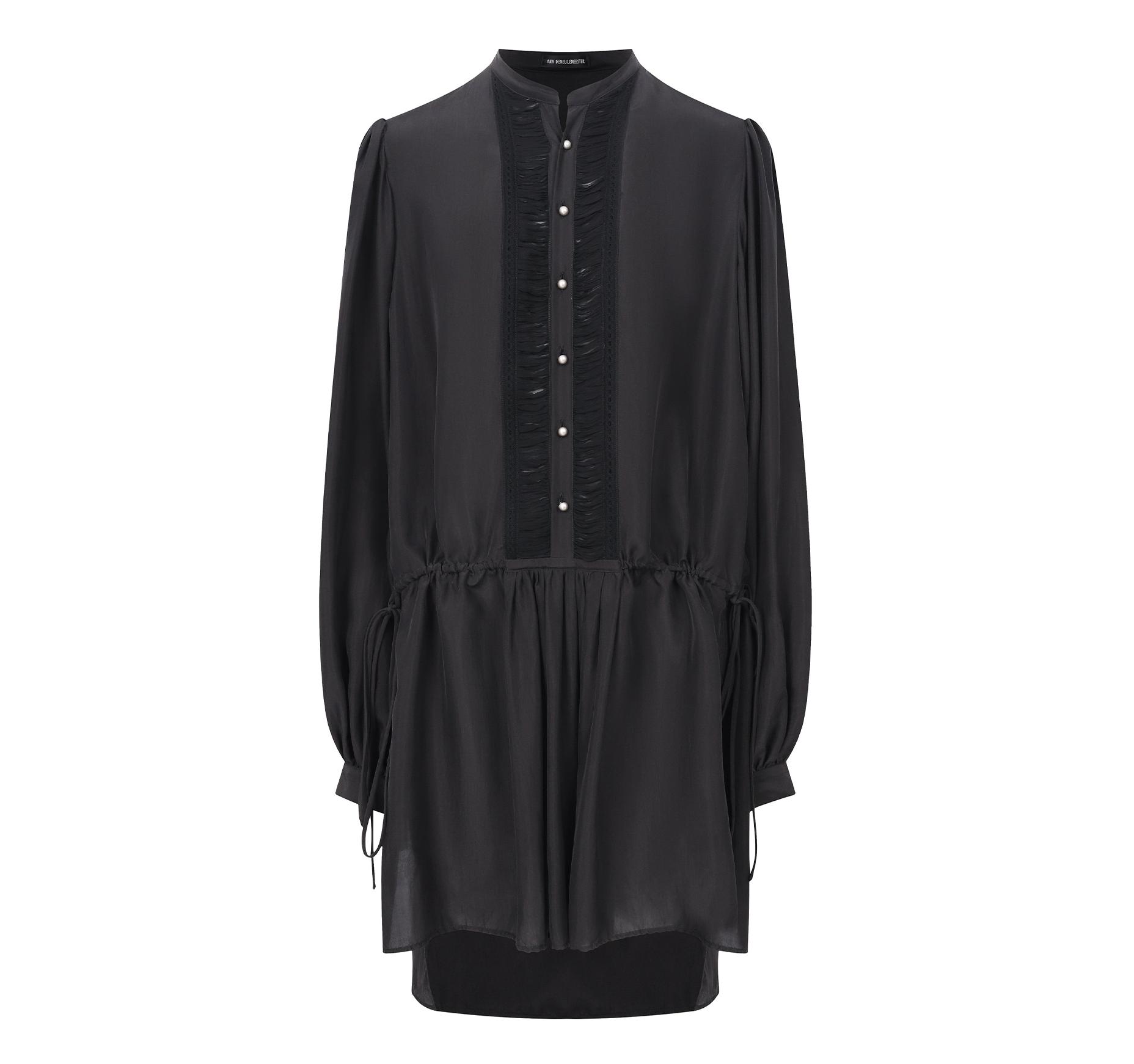 Ann Demeulemeester Черное платье из шелка