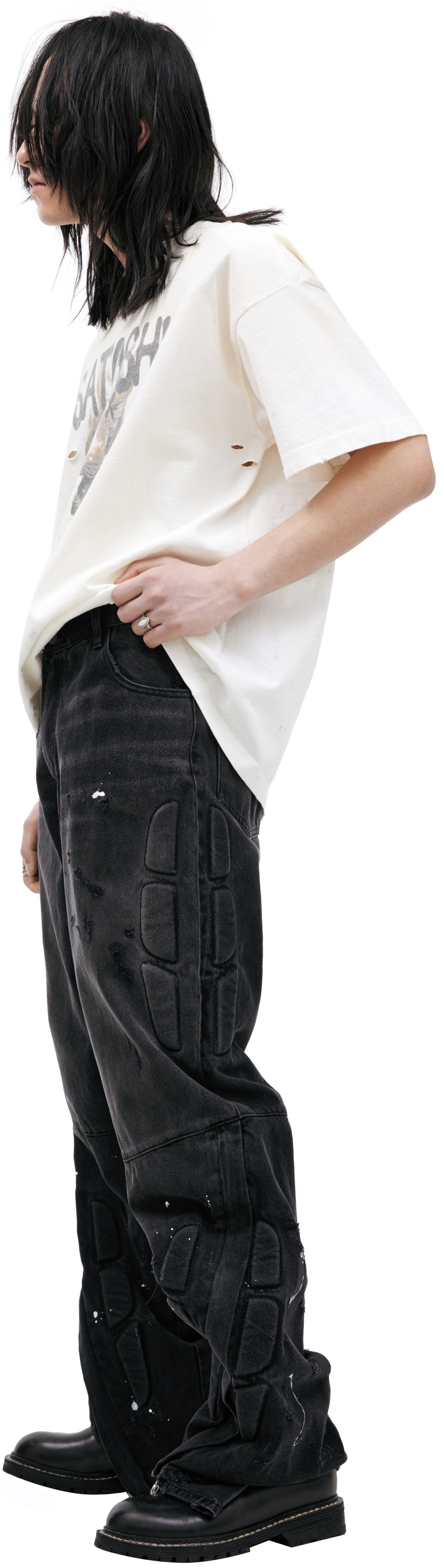 Satoshi Nakamoto Джинсы с эффектом краски