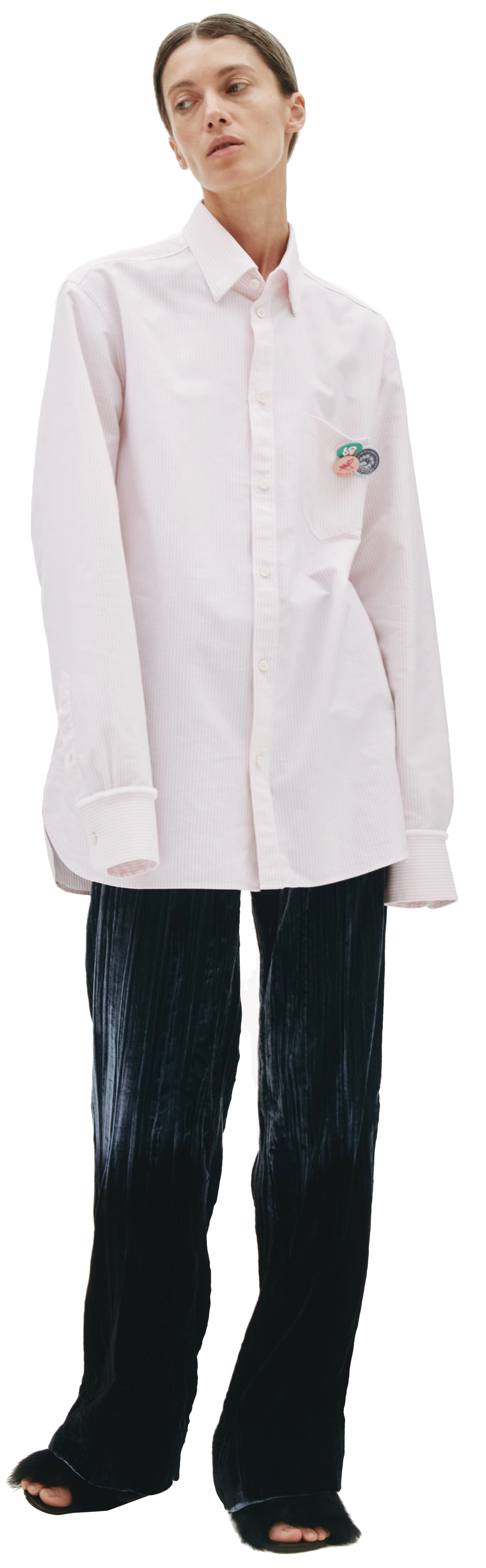 Golden Goose Рубашка в полоску со значками