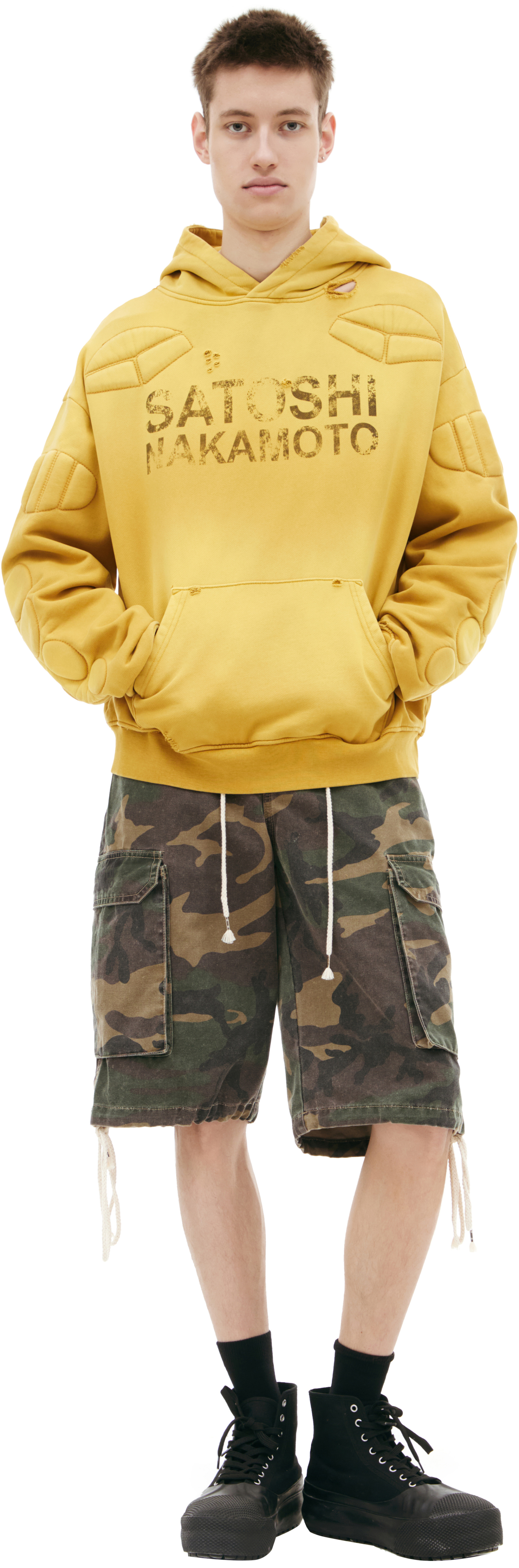 Satoshi Nakamoto Желтое худи с логотипом