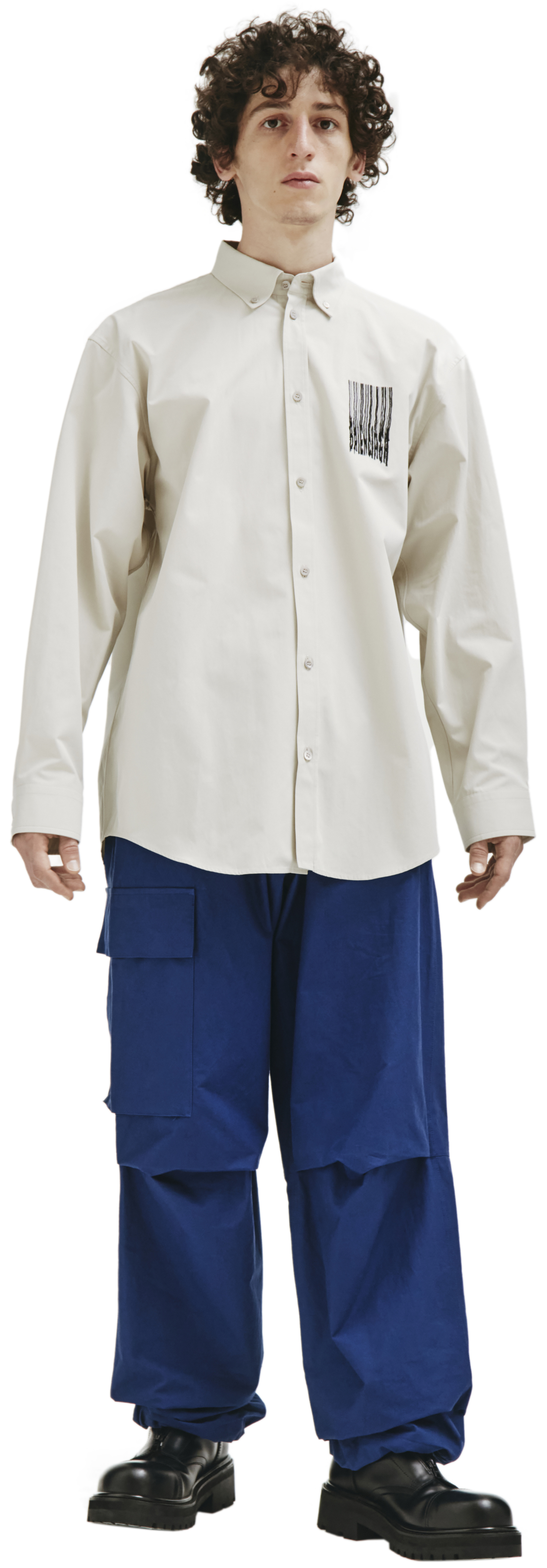 Balenciaga Бежевая рубашка с принтом