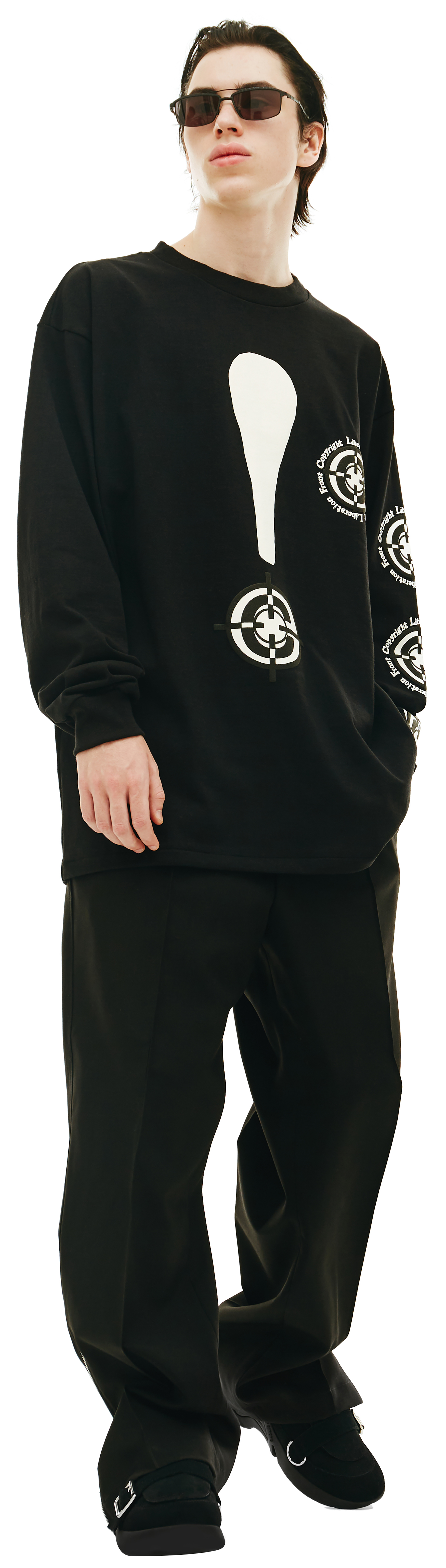 Readymade Черный лонгслив с принтами