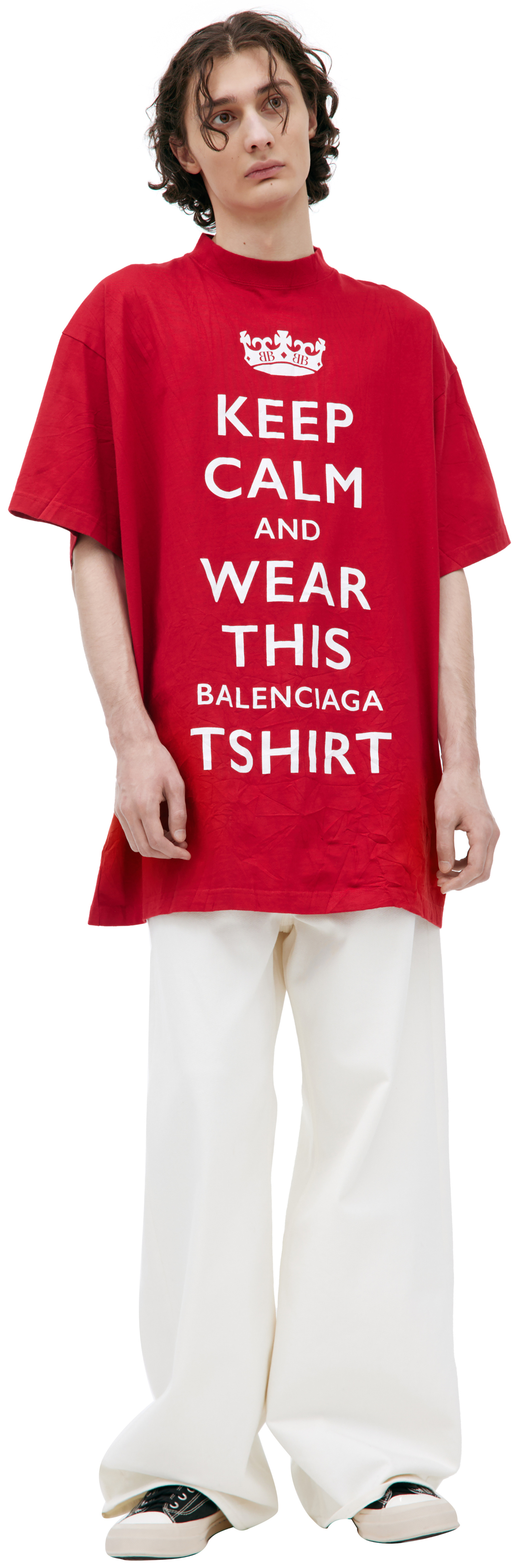 Balenciaga Красная футболка оверсайз