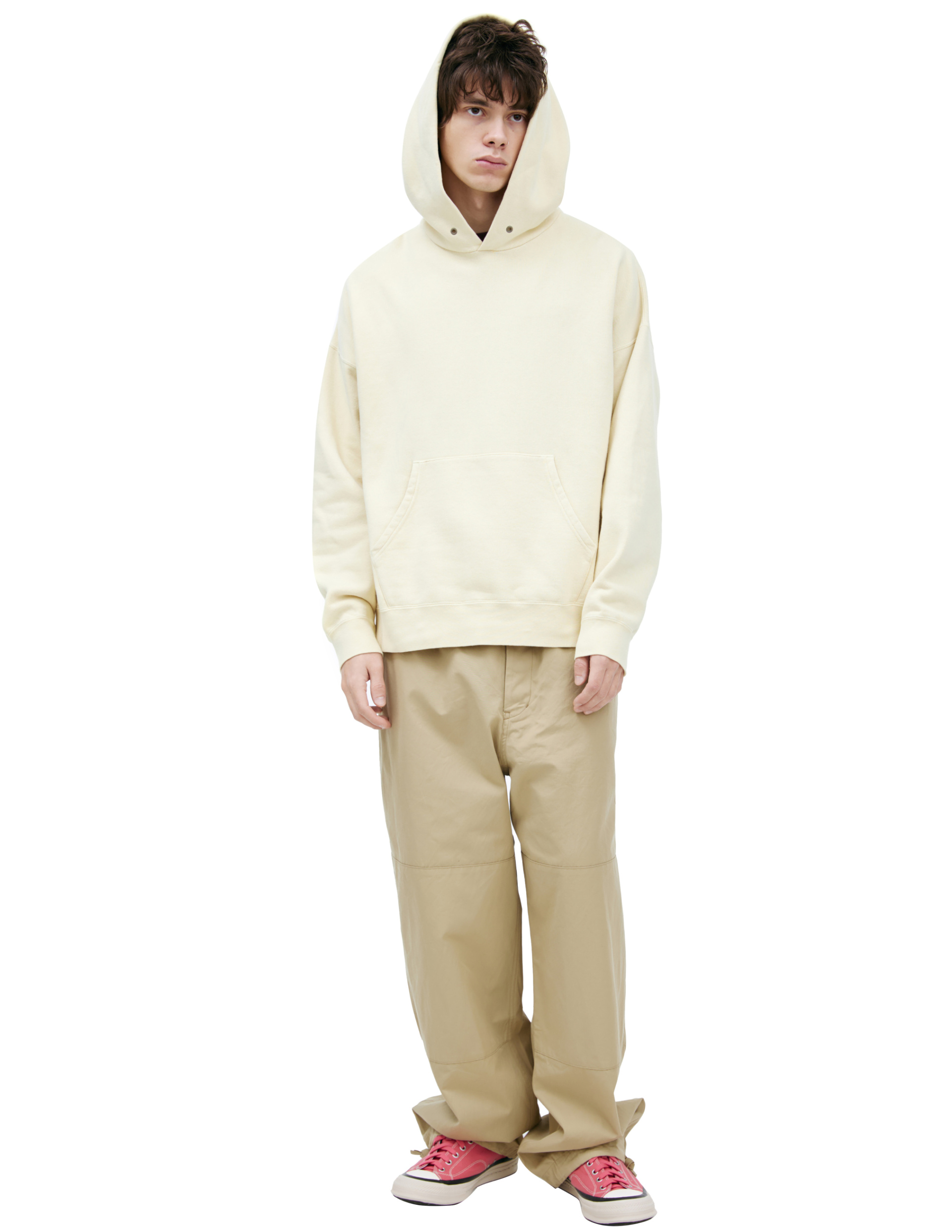 visvim Худи-0125105010023/YELLOW худи, кенгуру. базовое, оверсайз,выстиранное желтое