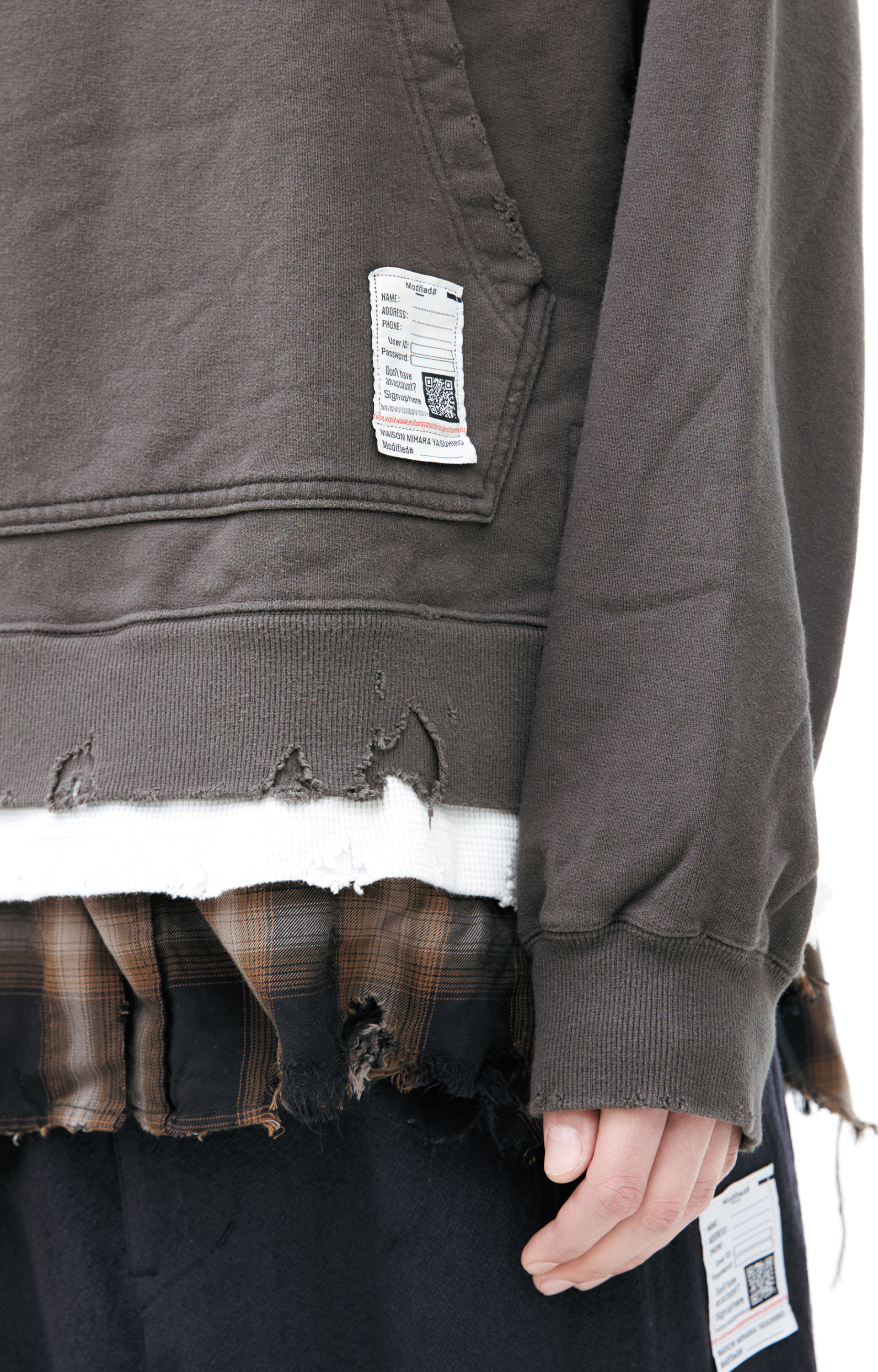 Maison Mihara Yasuhiro Худи с вшитой рубашкой