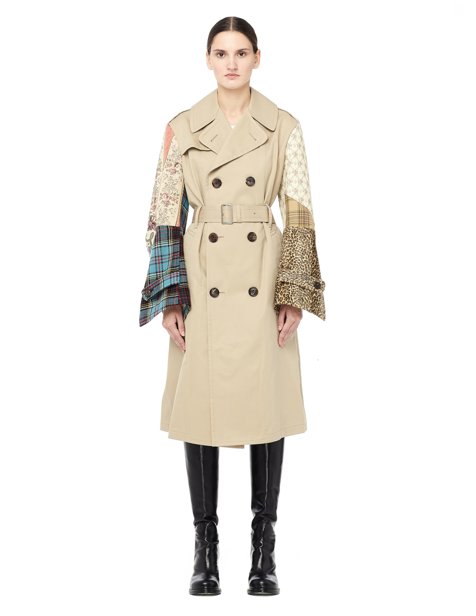 Junya Watanabe Тренч с рукавами-patchwork