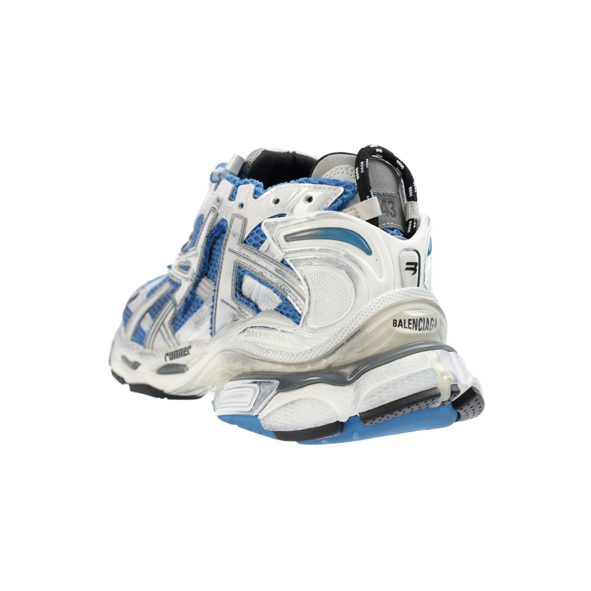Balenciaga Серо-голубые кроссовки Runner