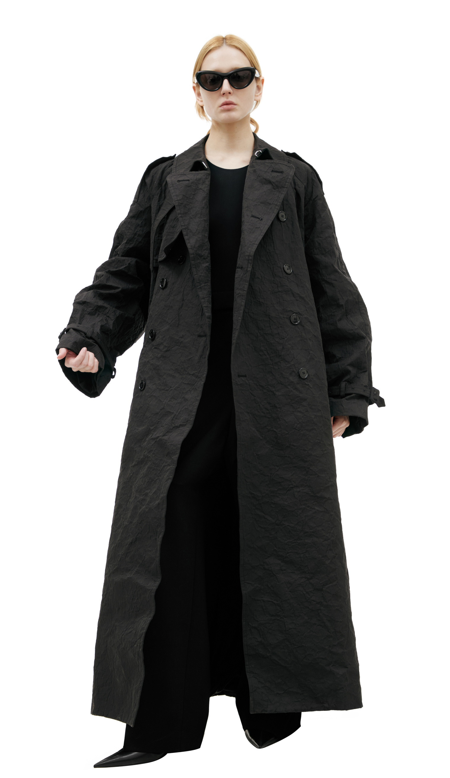 VETEMENTS Двубортный тренч с поясом