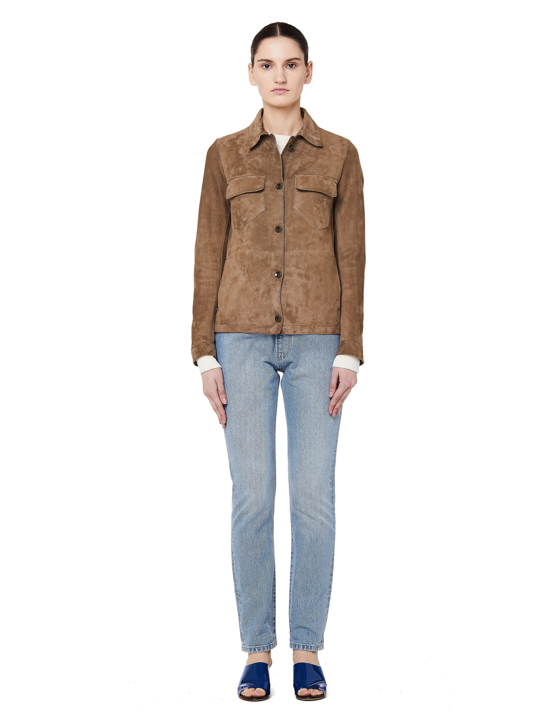 Salvatore Santoro Бежевая кожаная куртка