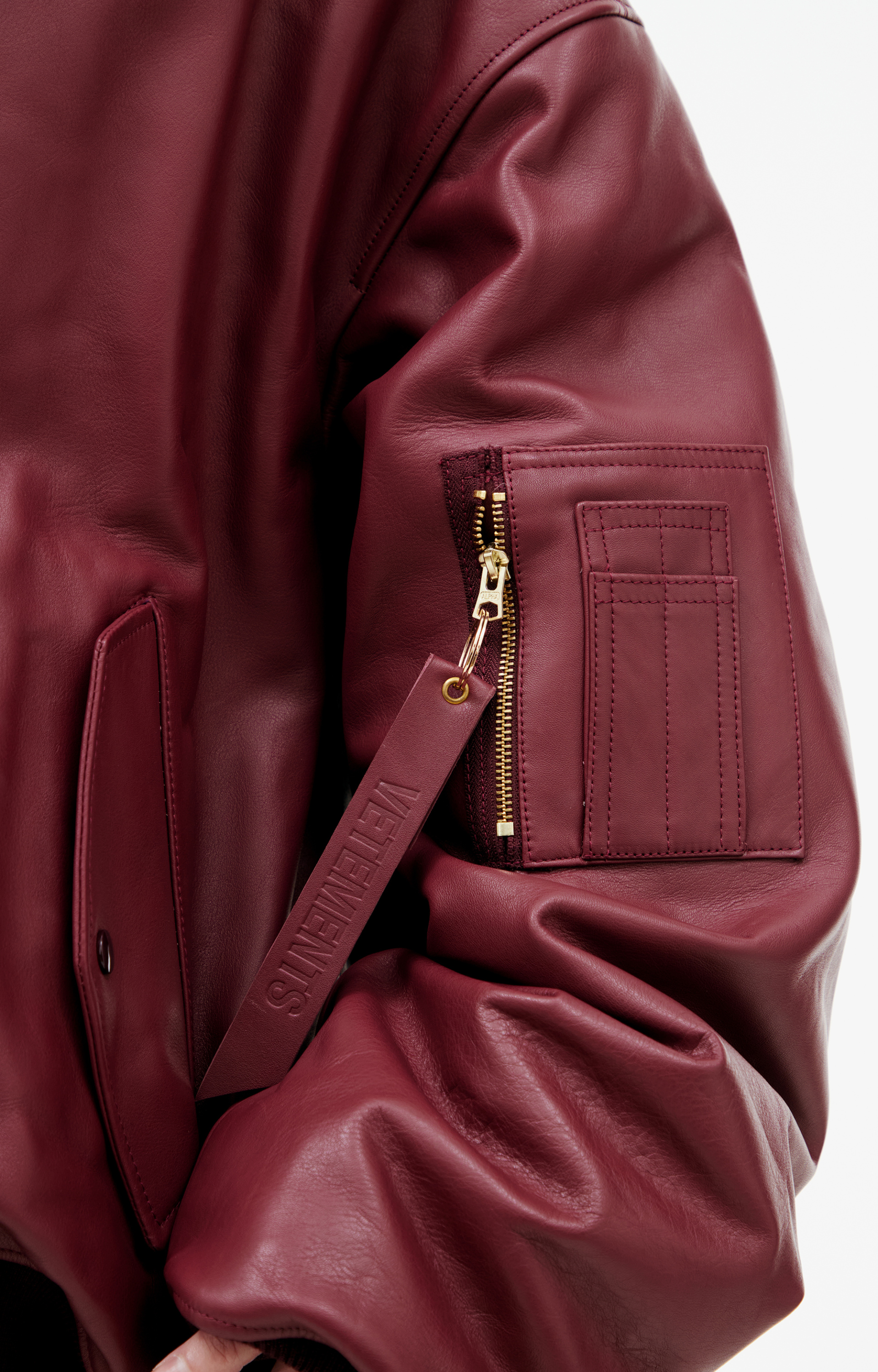 VETEMENTS Кожаный бомбер на молнии