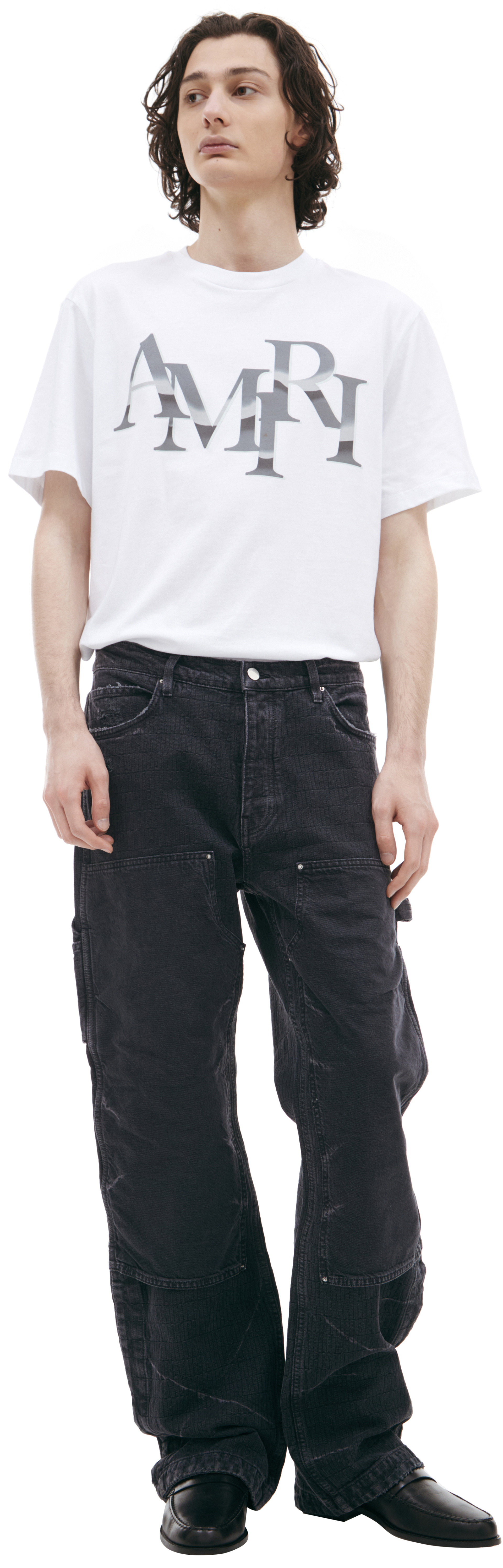 AMIRI Хлопковые джинсы с потертостями